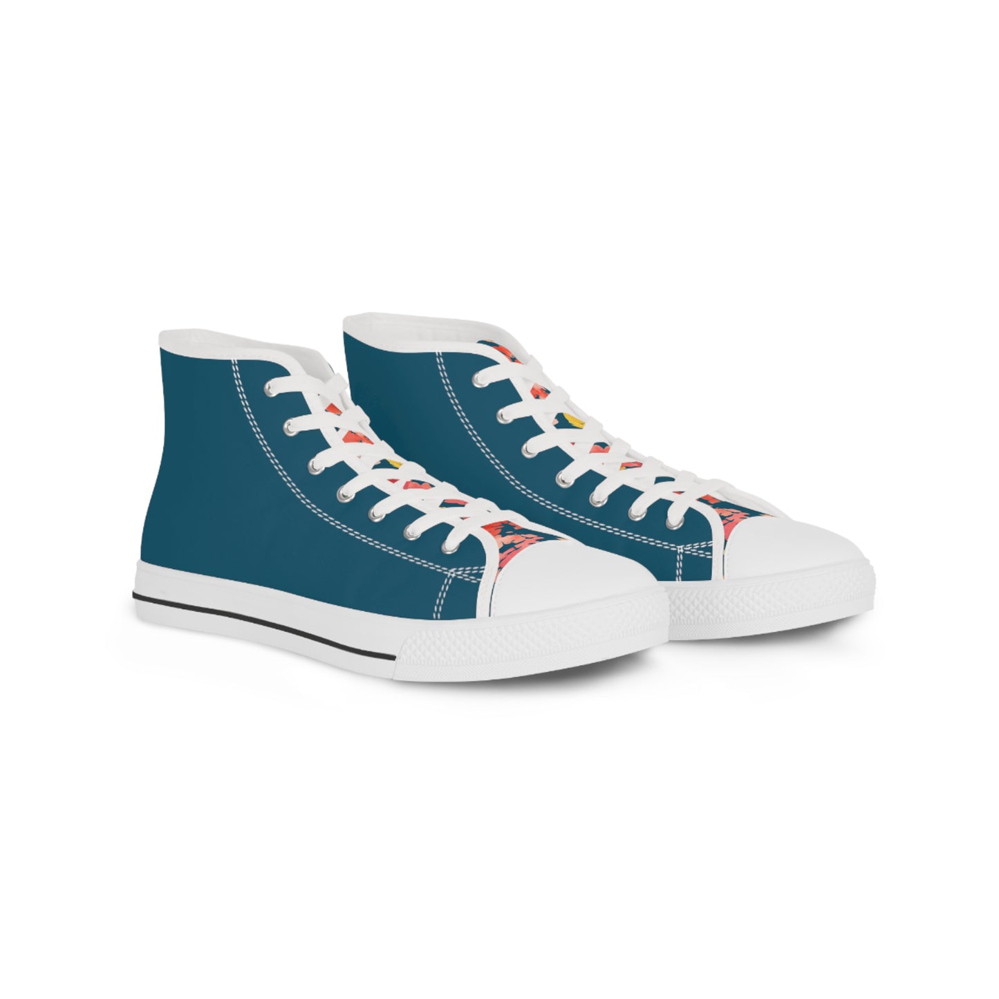Gentle Color Block Posy High Top Sneakers with Floral Design – Stylish Shoes for All | Unique Gift Idea - Brooke Zitting, LLC