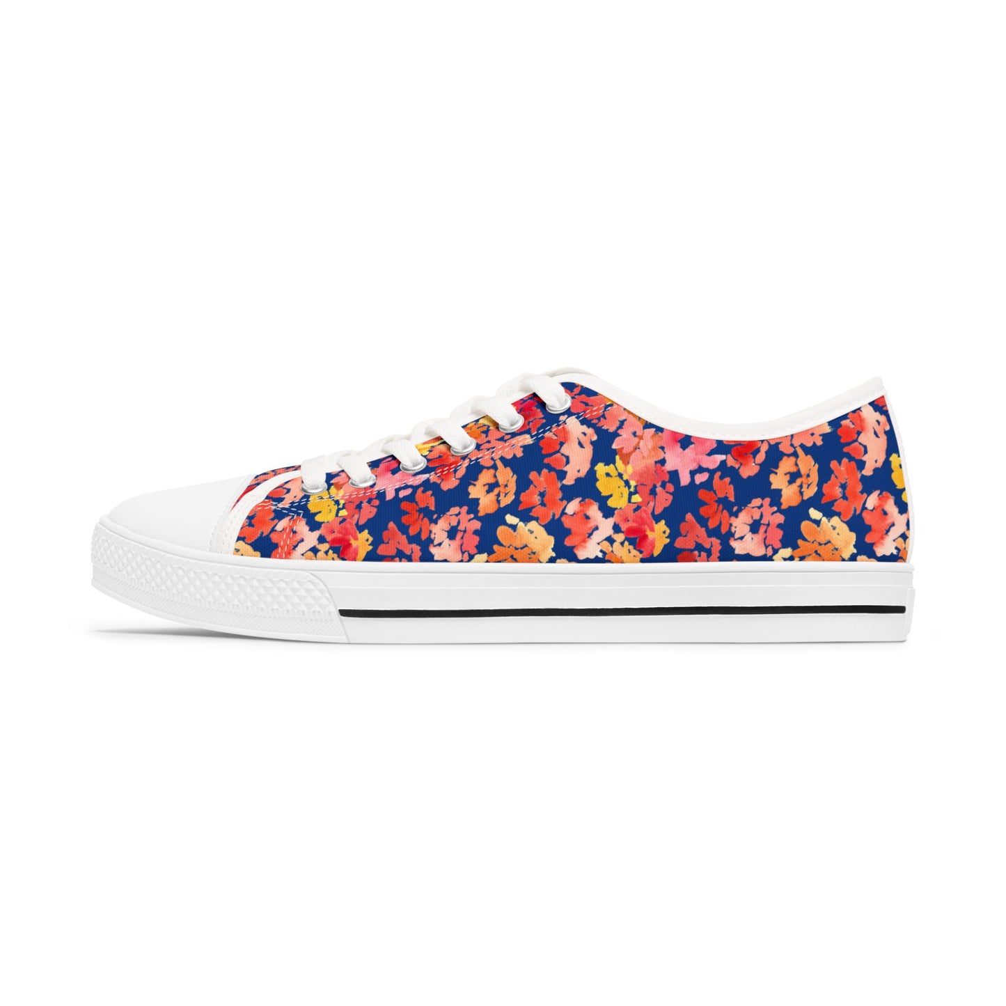 Watercolor Vibrant Posy Low Top Sneakers – Unique Casual Shoes for All | Style & Gift Idea - Brooke Zitting, LLC
