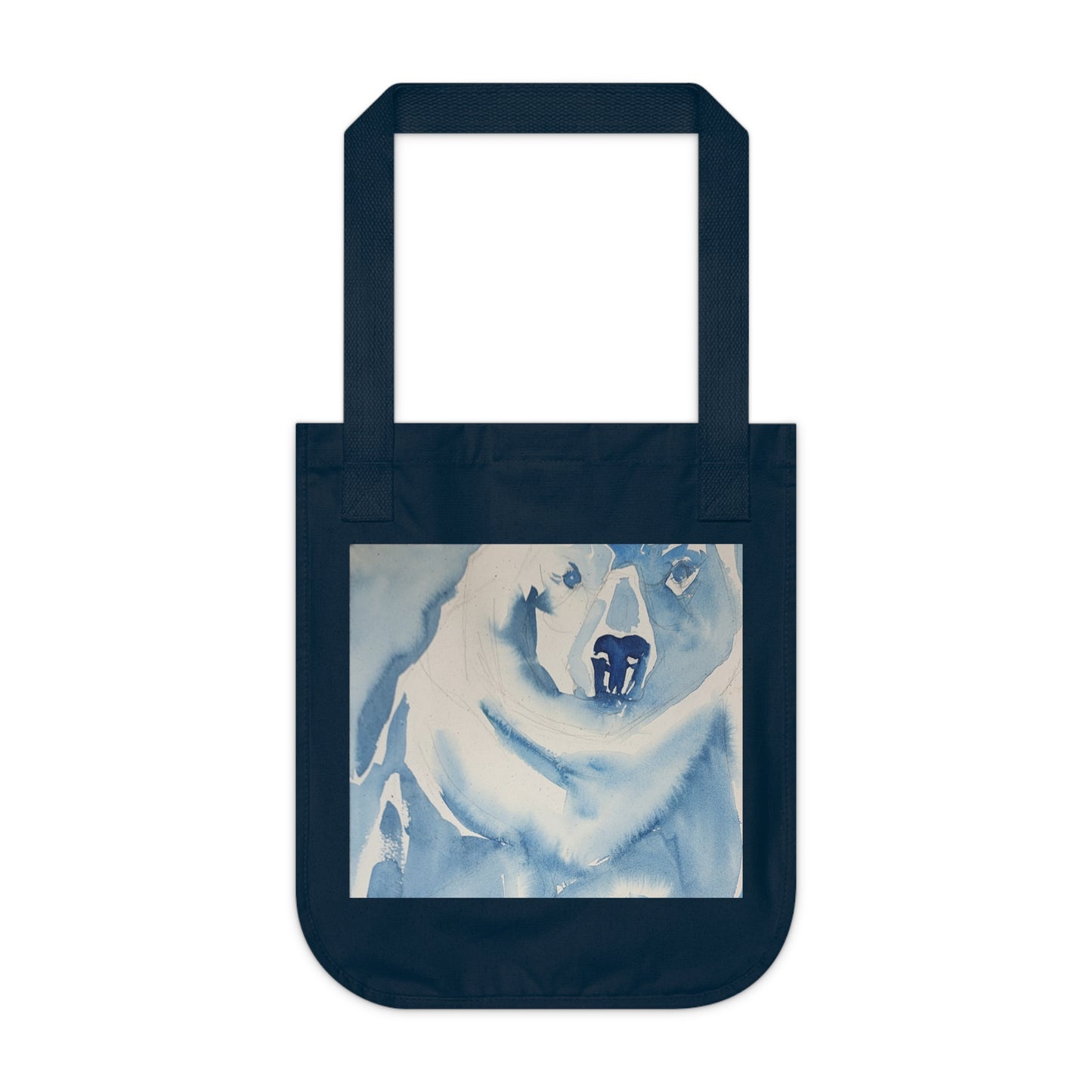 Polar Plunge Watercolor Design Organic Canvas Tote – Eco-Friendly, Watercolor Fine Art, Reusable Bag for Art Lovers - Brooke Zitting, LLC