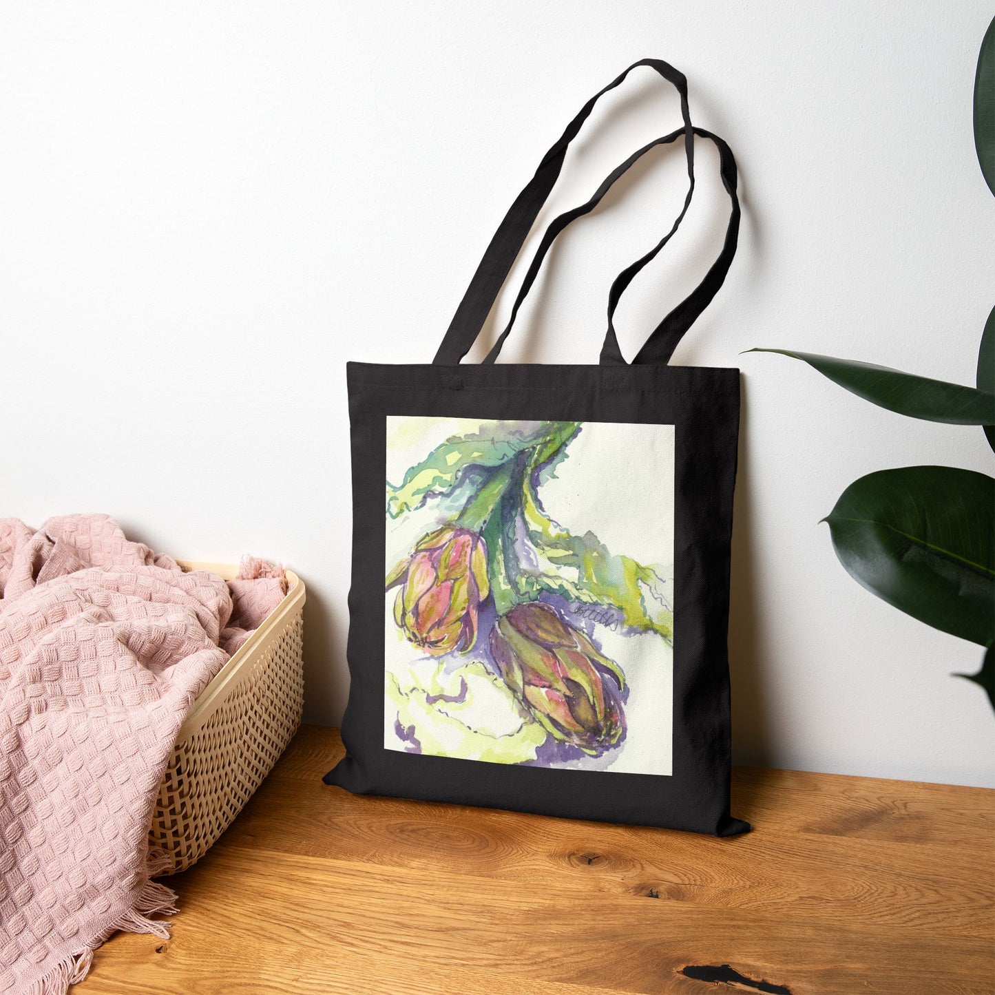 Italian Artichoke Cotton Canvas Tote – Eco-Friendly Beach & Shopping Bag for Ocean Lovers - Brooke Zitting, LLC