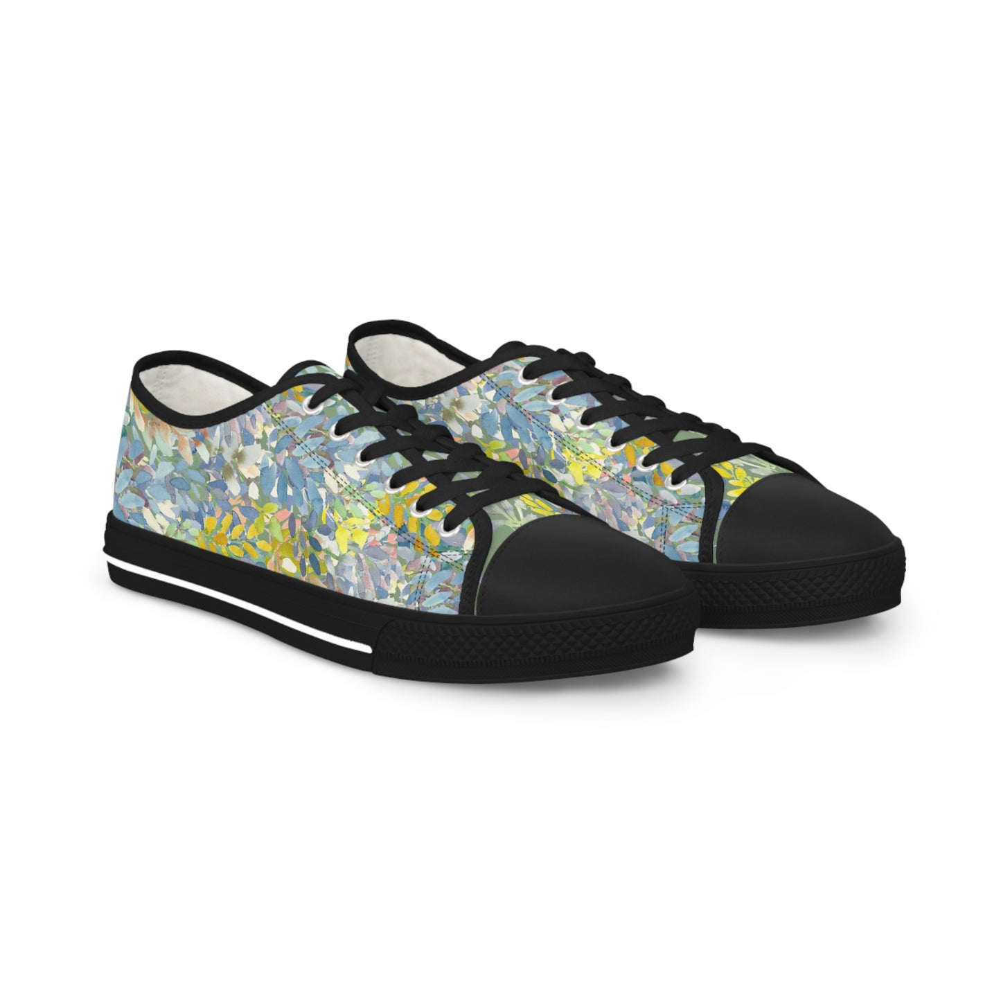 Watercolor Petal Parade with Accent Low Top Sneakers – Stylish Shoes for All | Unique Gift Idea - Brooke Zitting, LLC