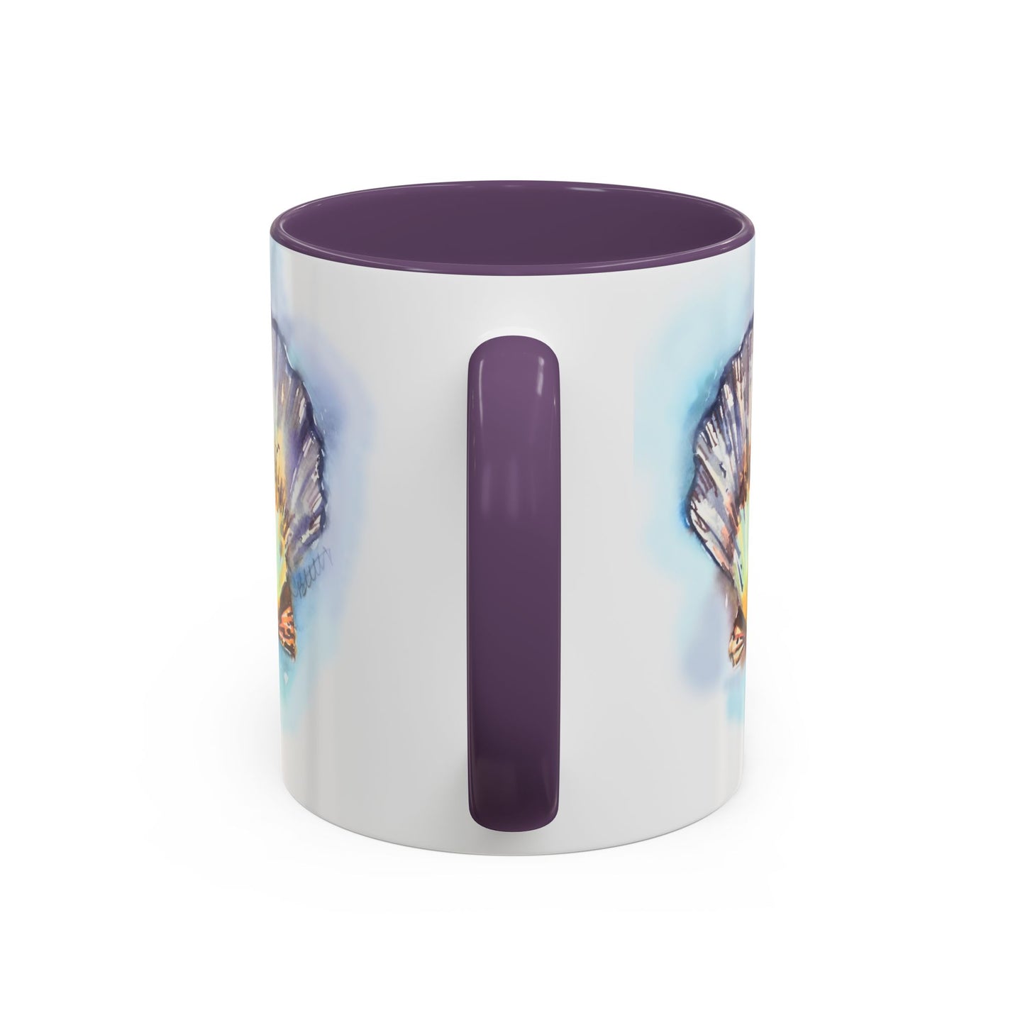 This Seashell Mug with Accent Color (11oz, 15 oz) - Brooke Zitting, LLC