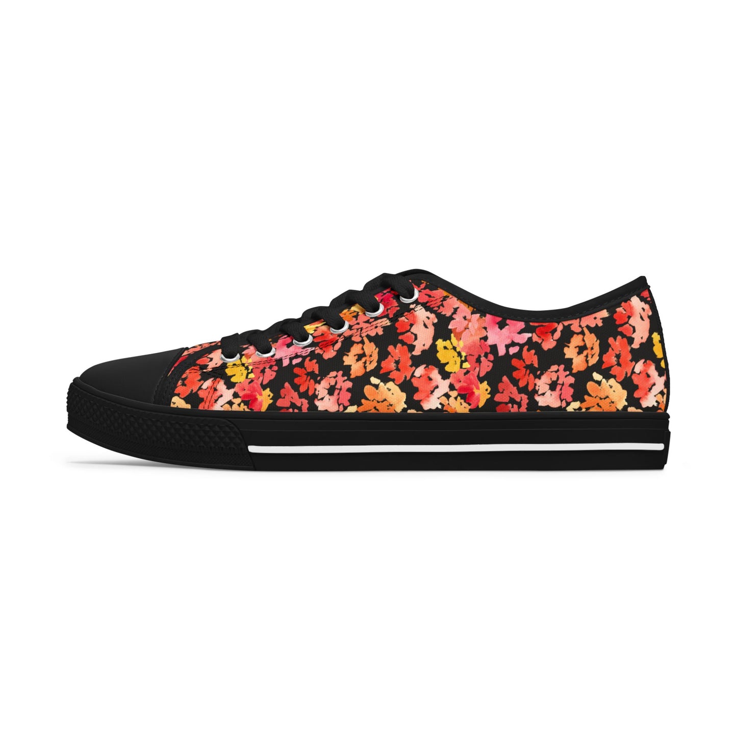 Posy Accent Matching in Black Low Tops – Stylish Shoes for All | Unique Gift Idea - Brooke Zitting, LLC