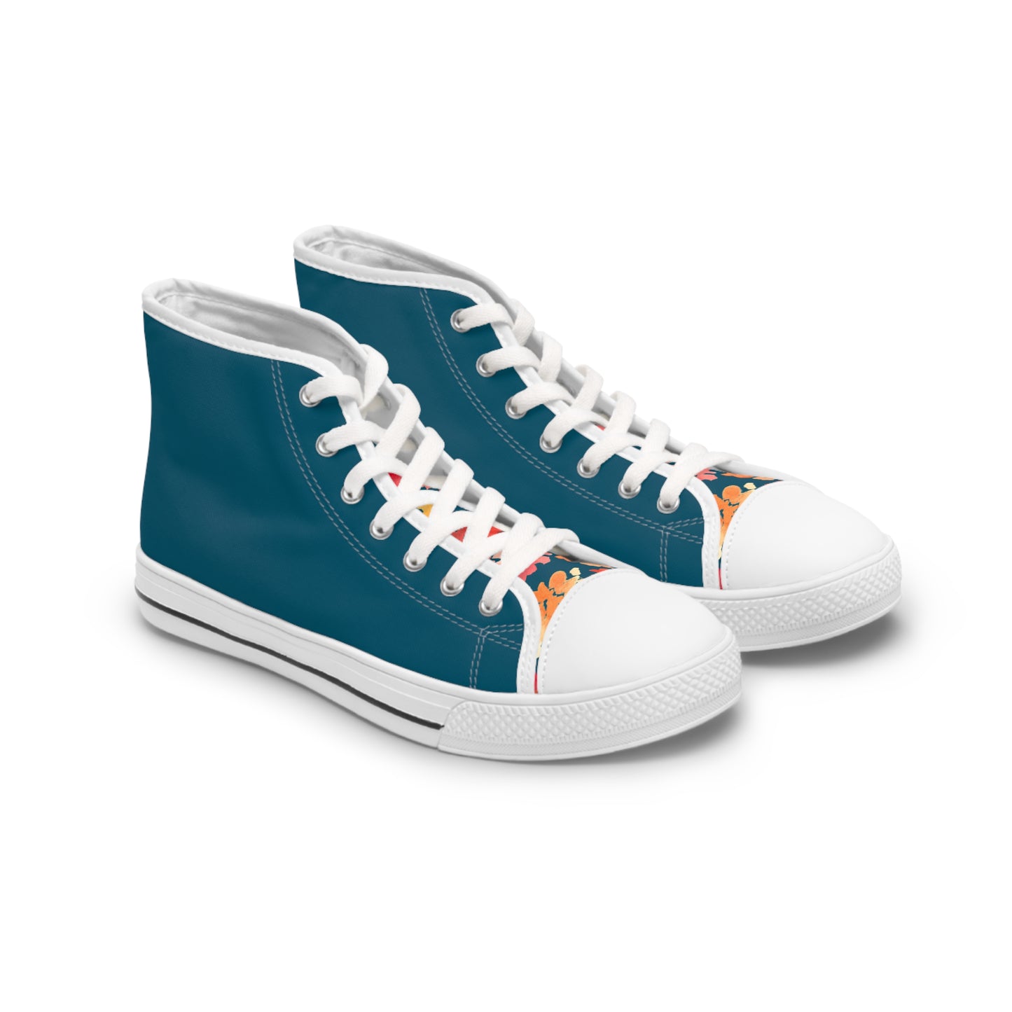 Gentle Color Block Posy High Top Sneakers with Floral Design – Stylish Shoes for All | Unique Gift Idea - Brooke Zitting, LLC