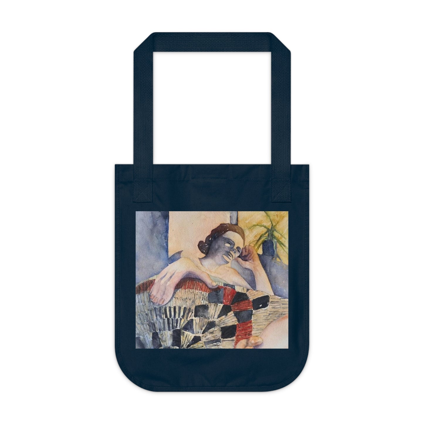 Sunroom Repose Watercolor Design Organic Canvas Tote – Eco-Friendly, Watercolor Fine Art, Reusable Bag for Art Lovers - Brooke Zitting, LLC