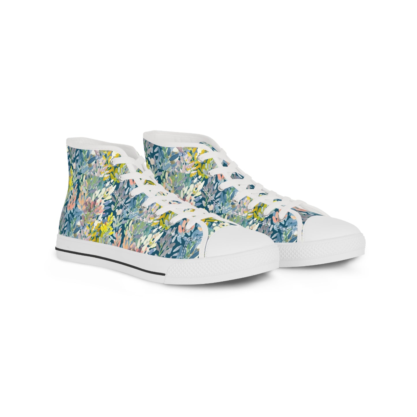 Vibrant Petal Parade High Top Sneakers with Floral Design – Stylish Shoes for All | Unique Gift Idea - Brooke Zitting, LLC