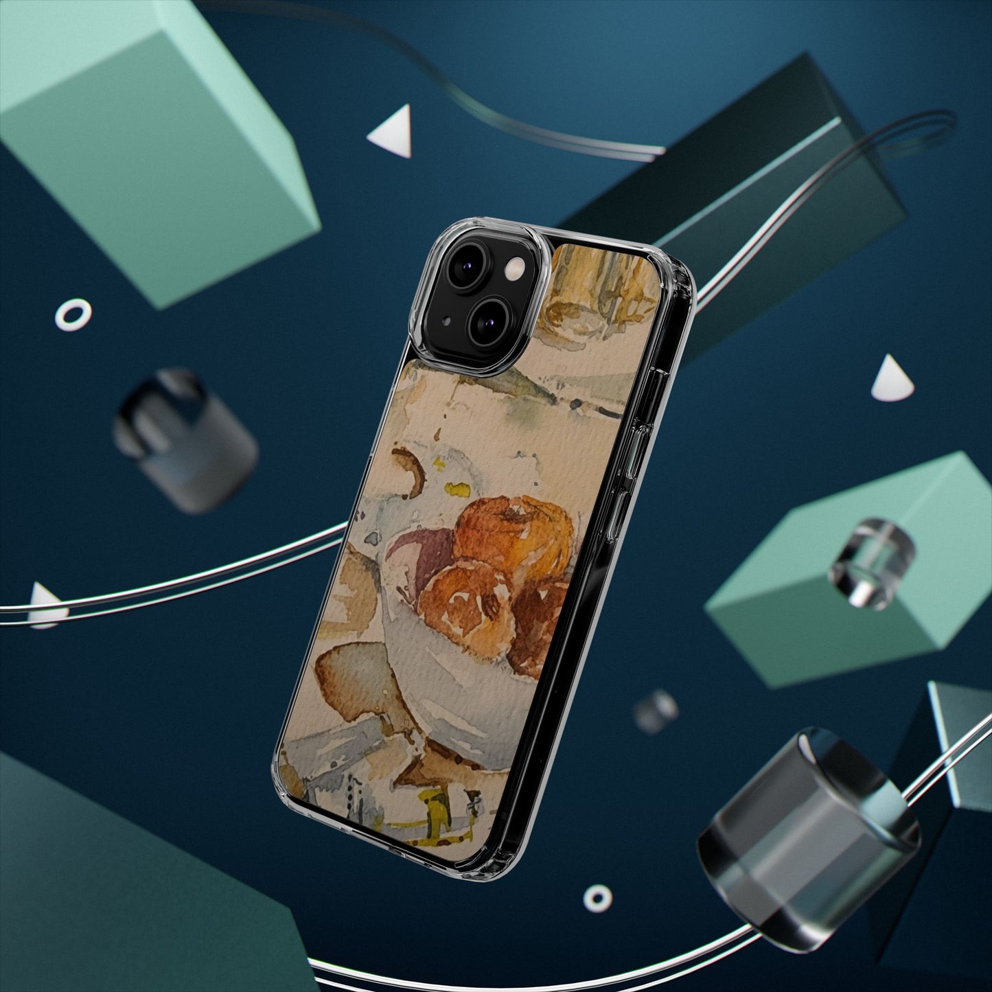 Watercolor Artist's Table Clear Phone Case - Brooke Zitting, LLC