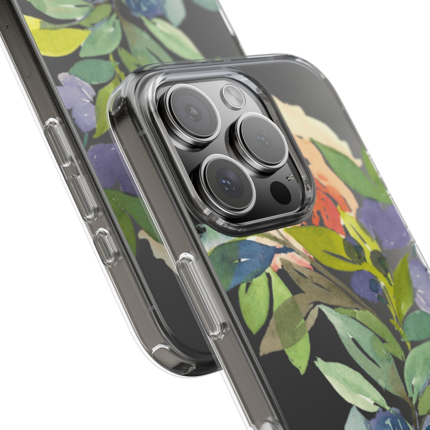 Watercolor Floral Blooms Wreath Clear Phone Case Design - Brooke Zitting, LLC