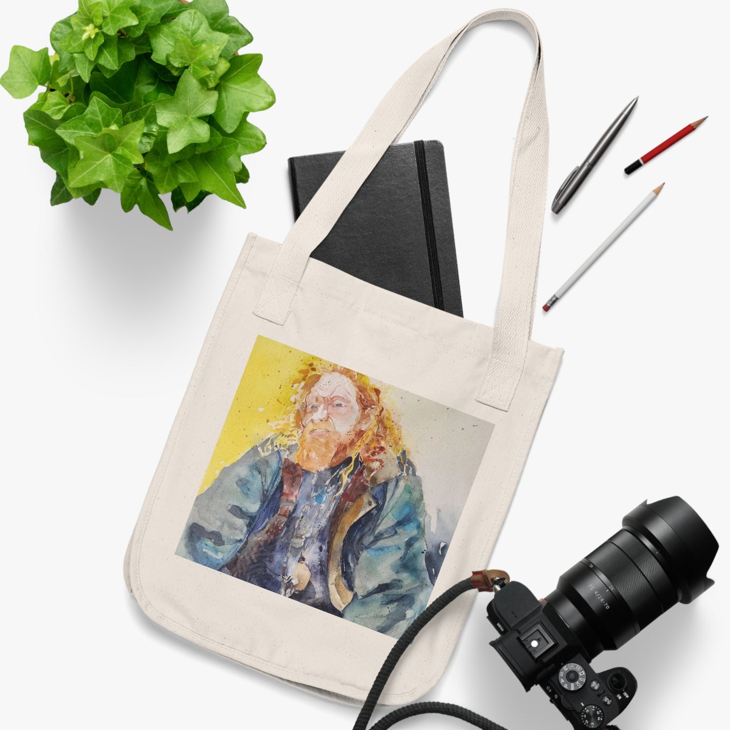 Soulshine Watercolor Design Organic Canvas Tote – Eco-Friendly, Watercolor Fine Art, Reusable Bag for Art Lovers - Brooke Zitting, LLC