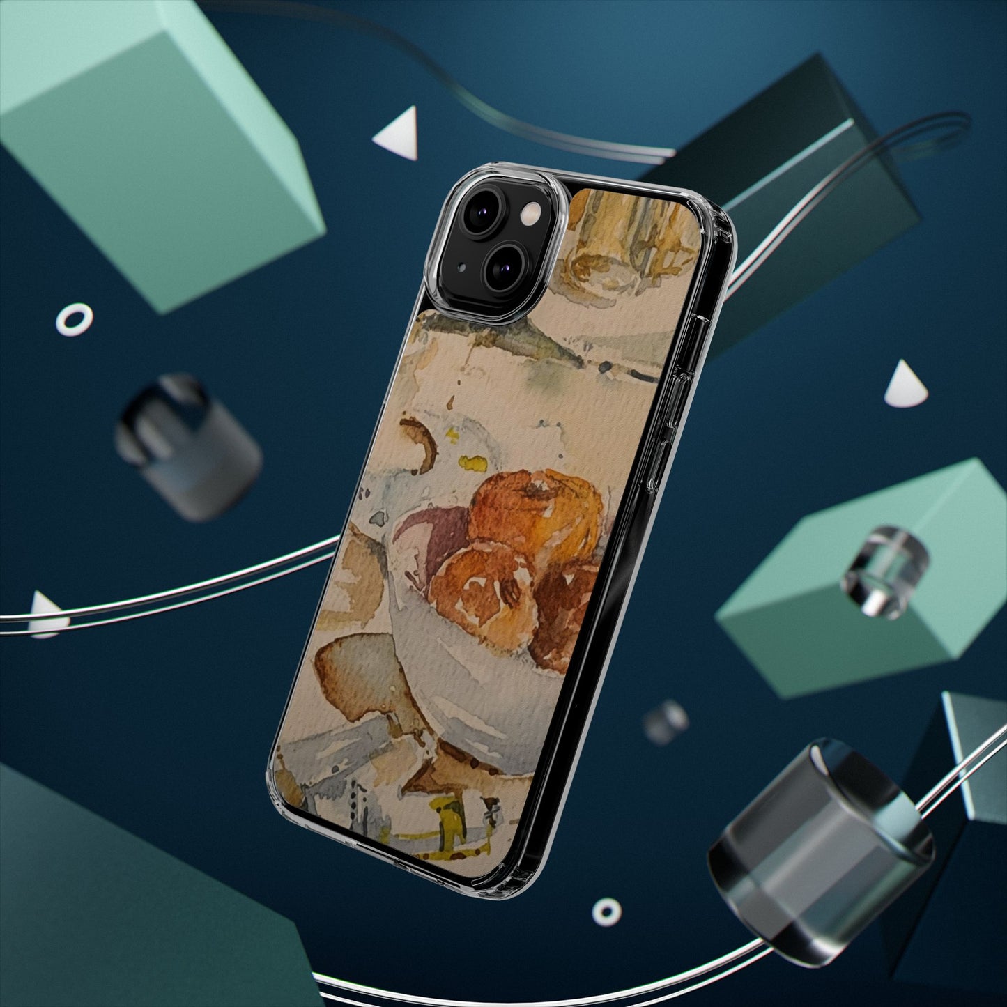 Watercolor Artist's Table Clear Phone Case - Brooke Zitting, LLC