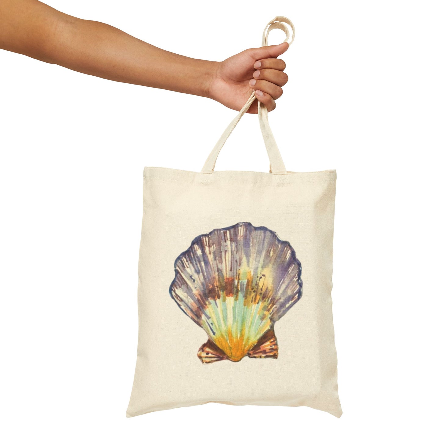 Seashell Cotton Canvas Tote – Eco-Friendly Beach & Shopping Bag for Ocean Lovers - Brooke Zitting, LLC
