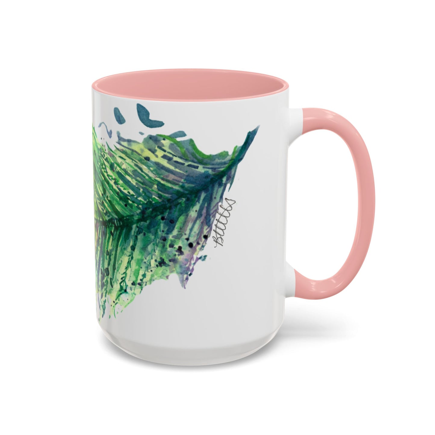 Light as a Feather Peacock Feather Accent Coffee Mug (11, 15oz) - Brooke Zitting, LLC