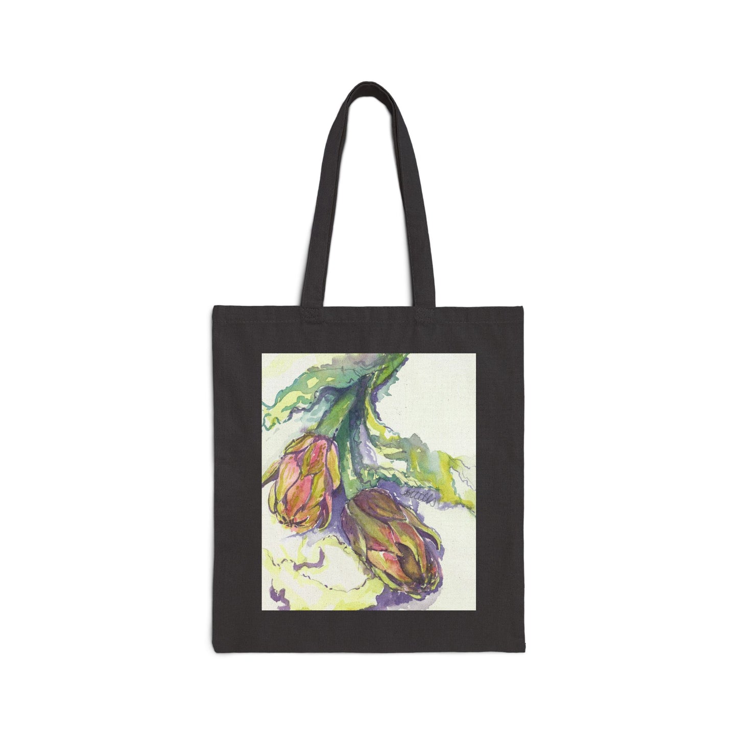 Italian Artichoke Cotton Canvas Tote – Eco-Friendly Beach & Shopping Bag for Ocean Lovers - Brooke Zitting, LLC