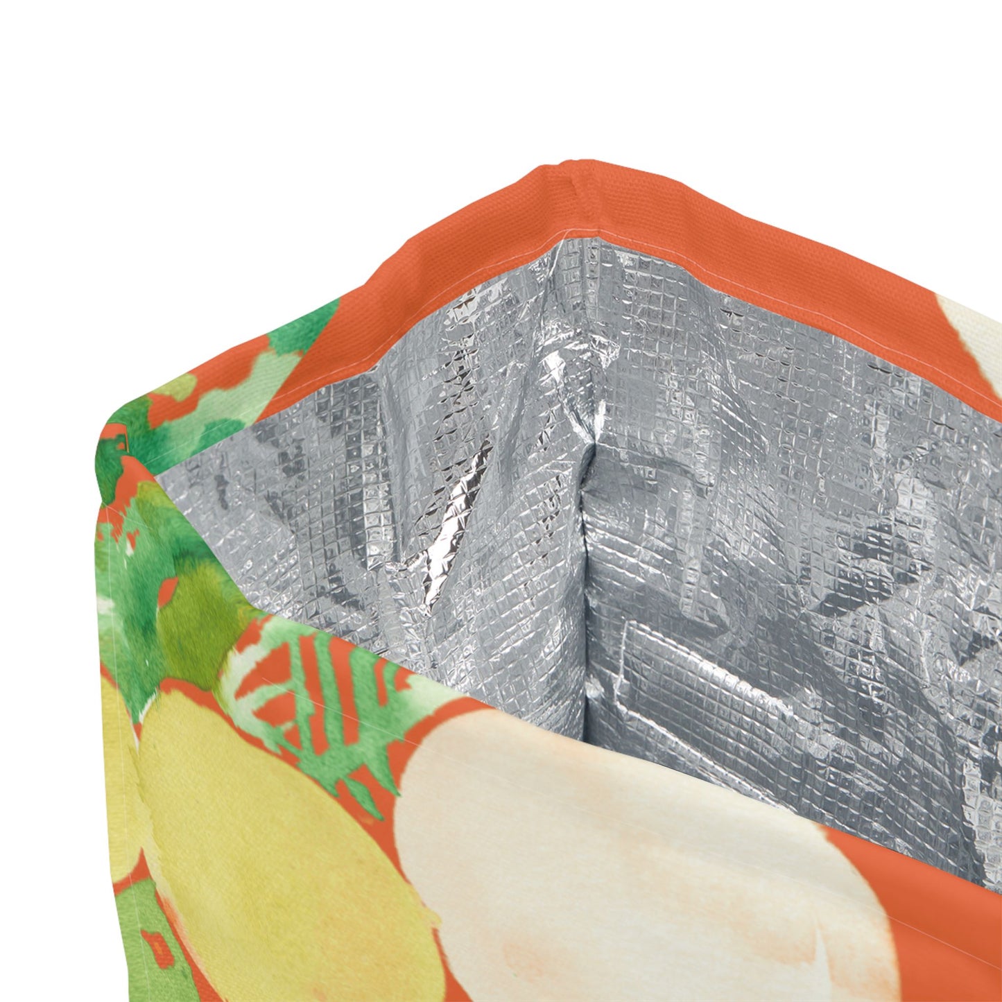Citrus and Peach Watercolor Design Lunch Bag – Insulated, Wipe-Clean, Eco-Friendly Tote for Daily Use - Brooke Zitting, LLC