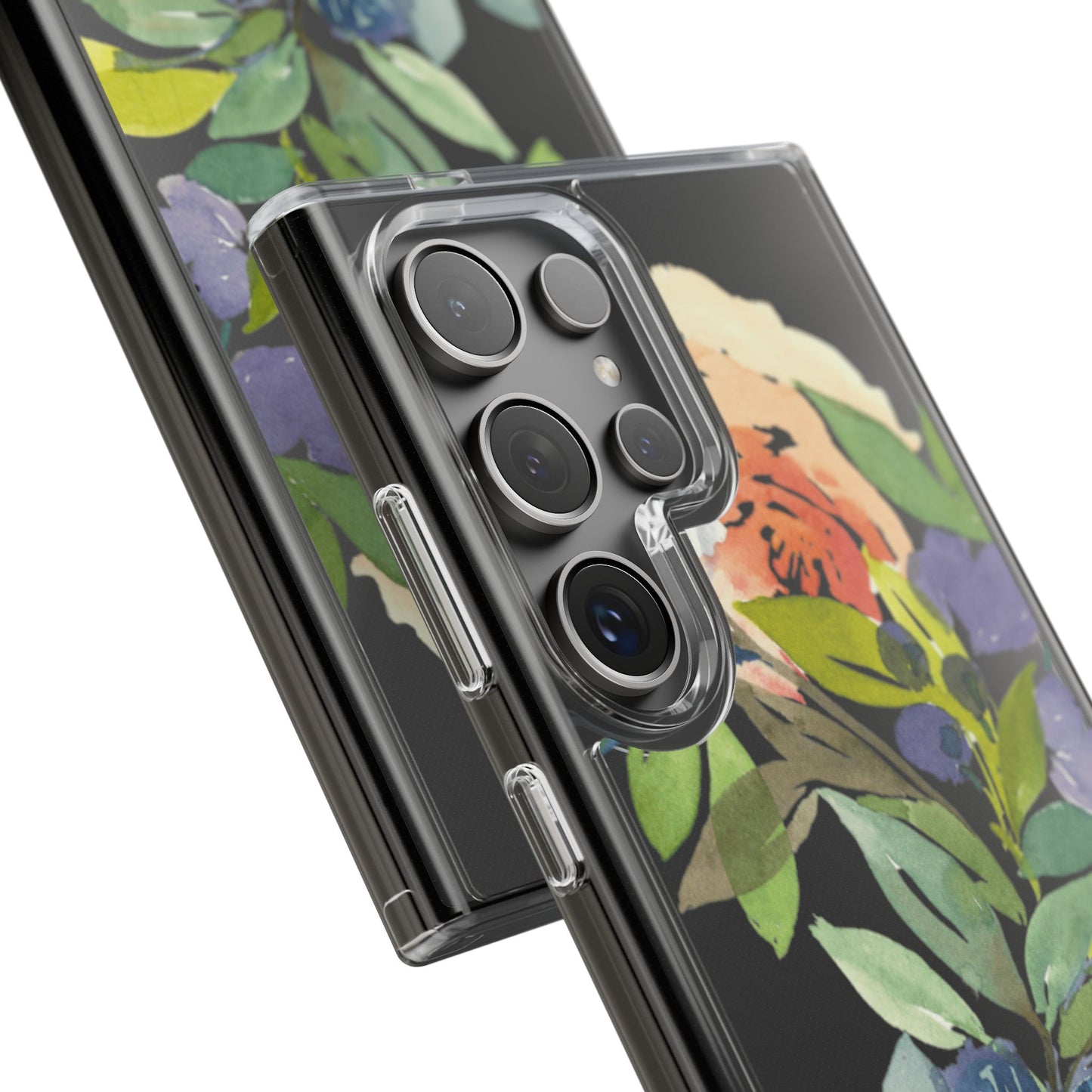 Watercolor Floral Blooms Wreath Clear Phone Case Design - Brooke Zitting, LLC