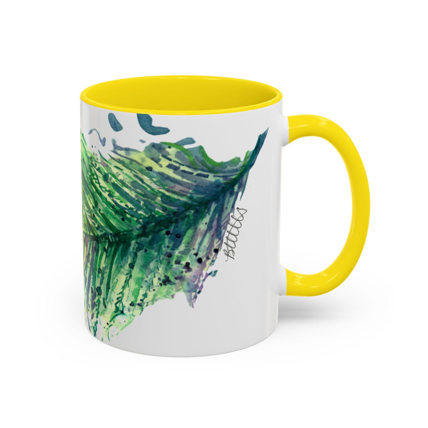 Light as a Feather Peacock Feather Accent Coffee Mug (11, 15oz) - Brooke Zitting, LLC