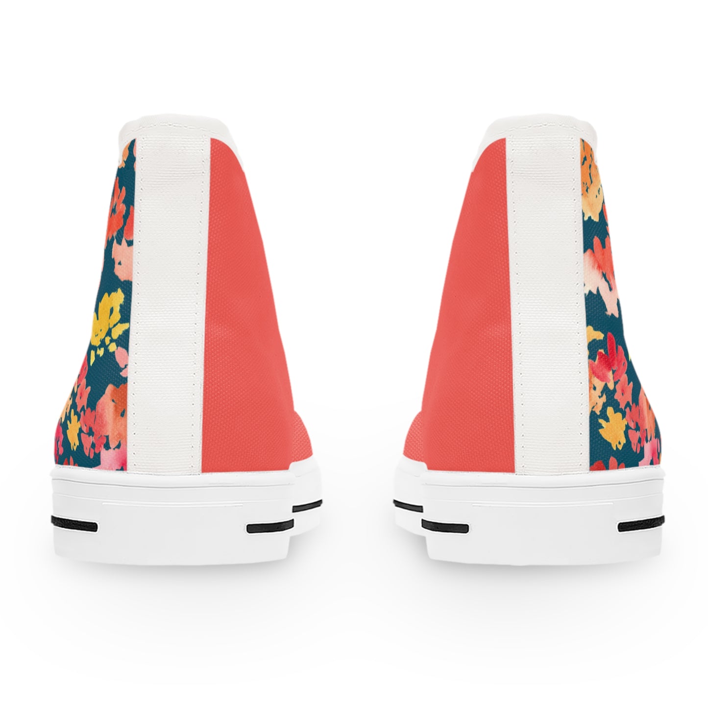 Vibrant Colorblock and Peacock Posy Colorful High Top Sneakers with Floral Design – Stylish Shoes for All | Unique Gift Idea - Brooke Zitting, LLC