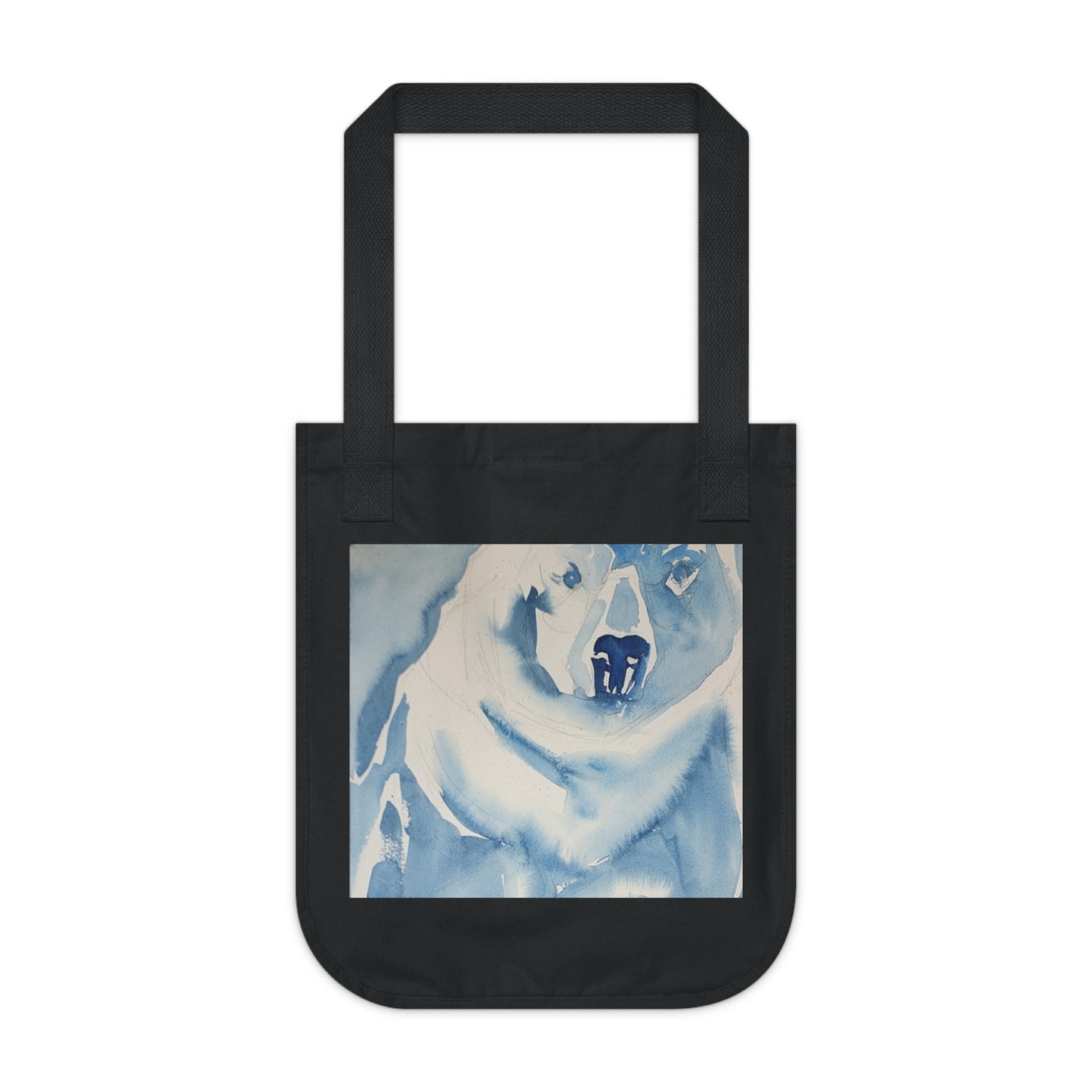 Polar Plunge Watercolor Design Organic Canvas Tote – Eco-Friendly, Watercolor Fine Art, Reusable Bag for Art Lovers - Brooke Zitting, LLC