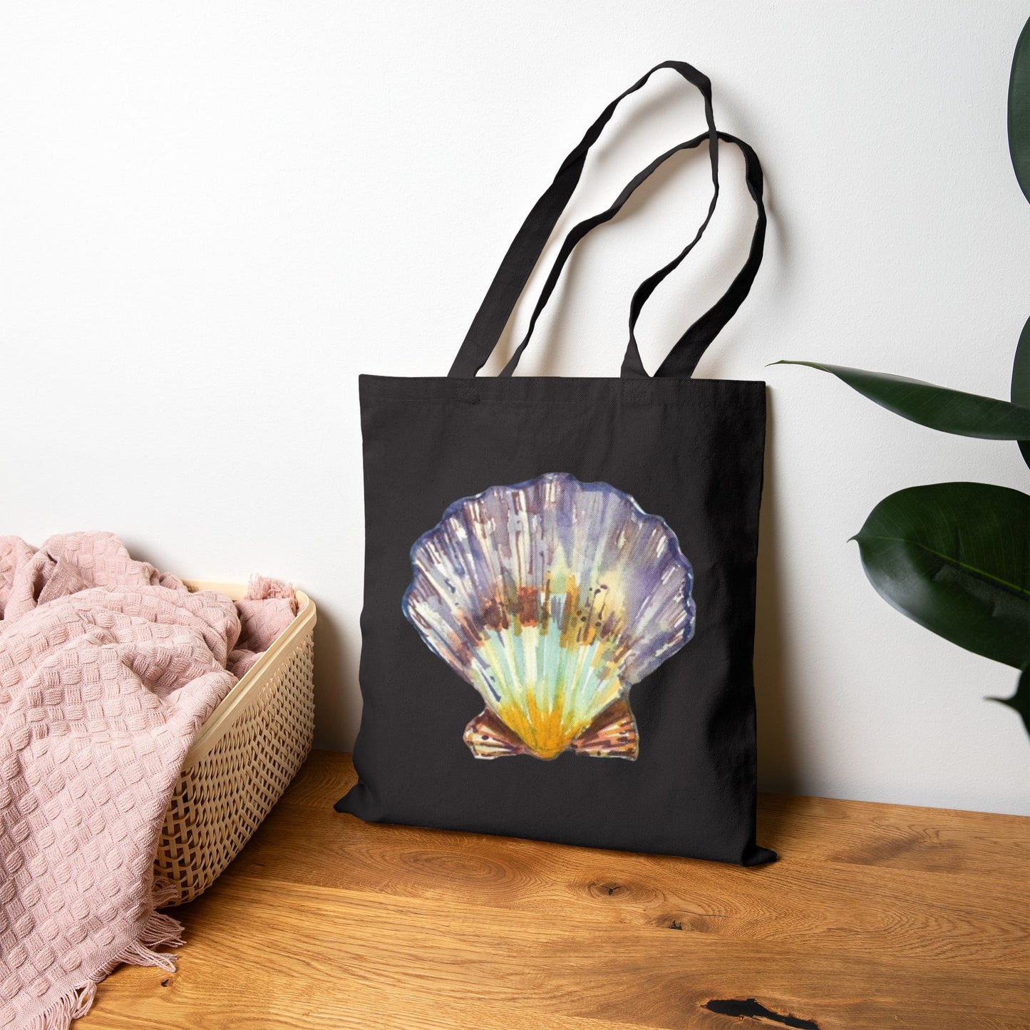 Seashell Cotton Canvas Tote – Eco-Friendly Beach & Shopping Bag for Ocean Lovers - Brooke Zitting, LLC