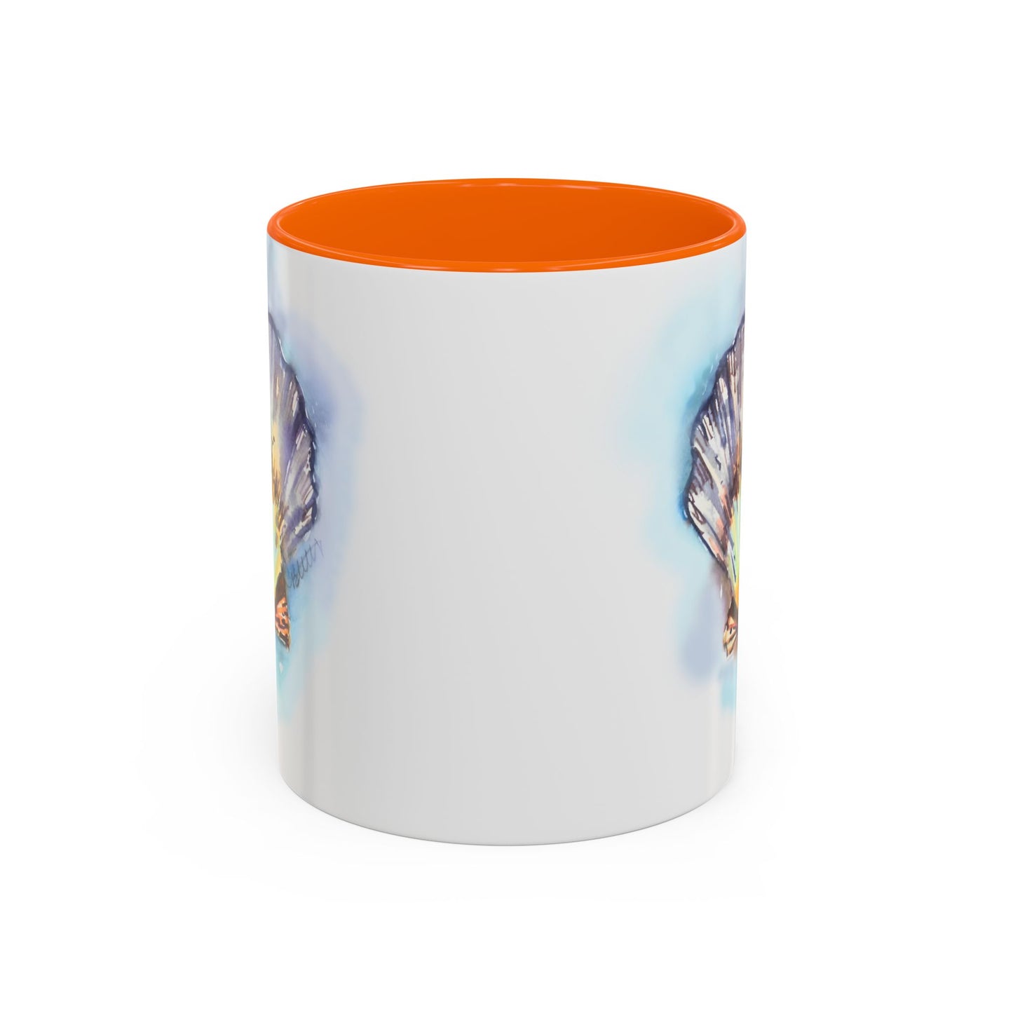 This Seashell Mug with Accent Color (11oz, 15 oz) - Brooke Zitting, LLC