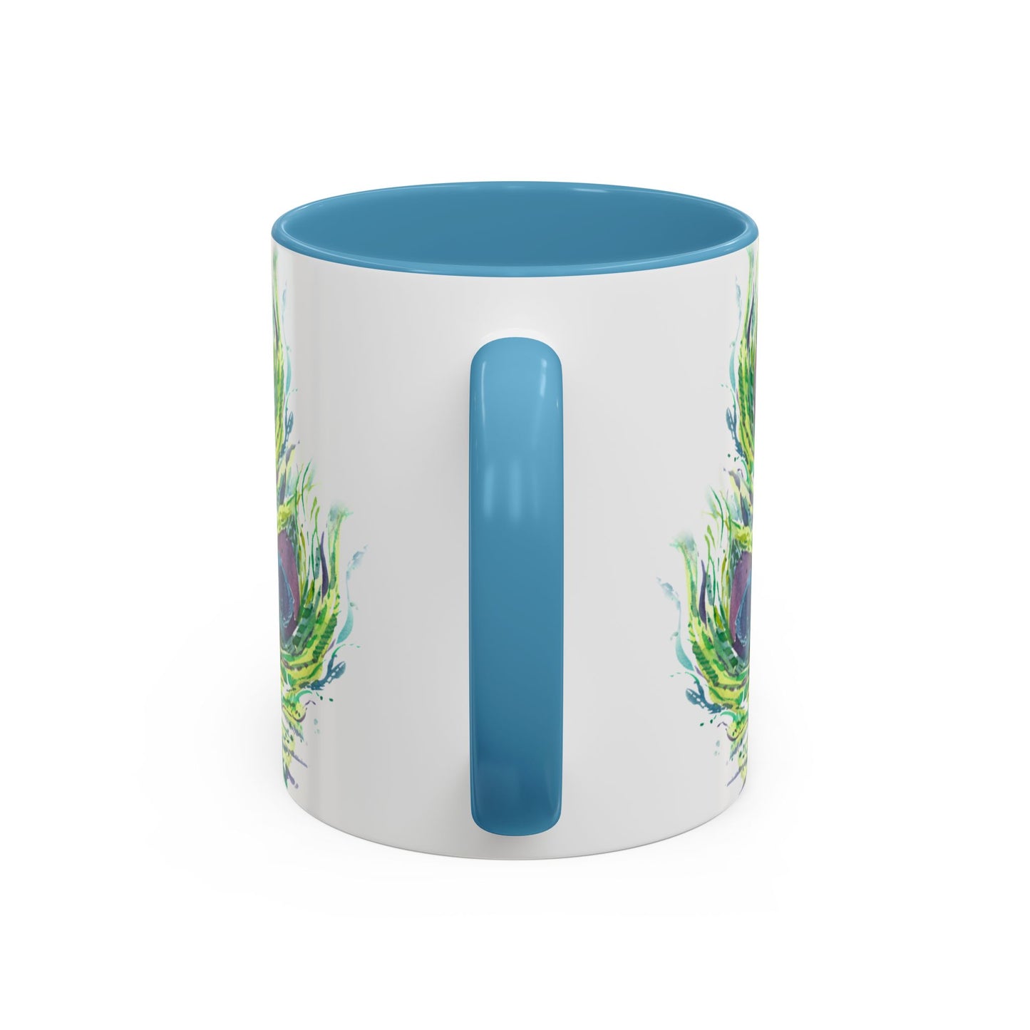 Colorful Peacock Feathers Mug Print (11oz, 15oz) - Brooke Zitting, LLC