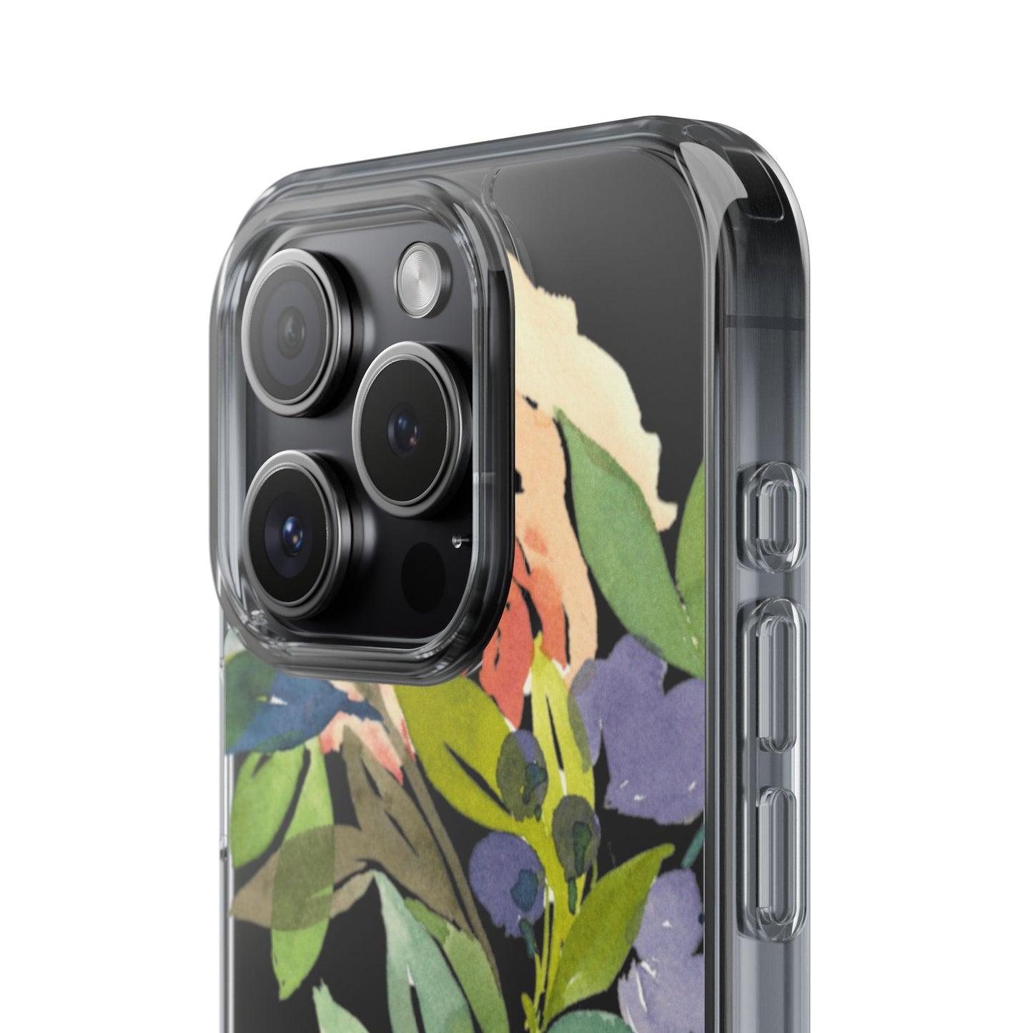 Watercolor Floral Blooms Wreath Clear Phone Case Design - Brooke Zitting, LLC
