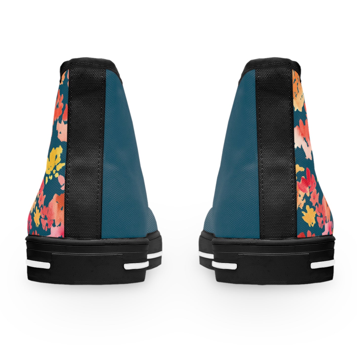 Trendy Color Block Posy High Top Sneakers with Floral Design – Stylish Shoes for All | Unique Gift Idea - Brooke Zitting, LLC