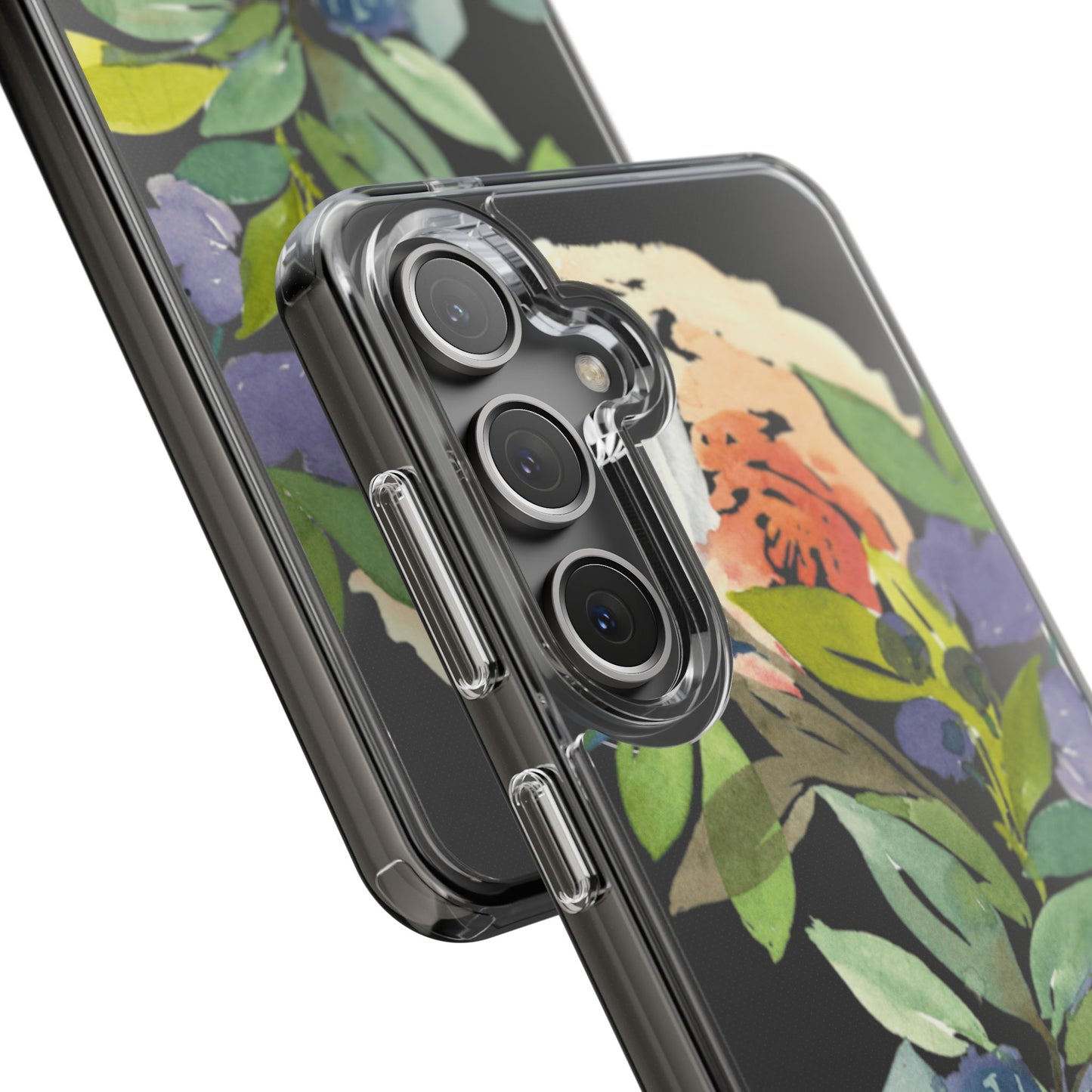 Watercolor Floral Blooms Wreath Clear Phone Case Design - Brooke Zitting, LLC