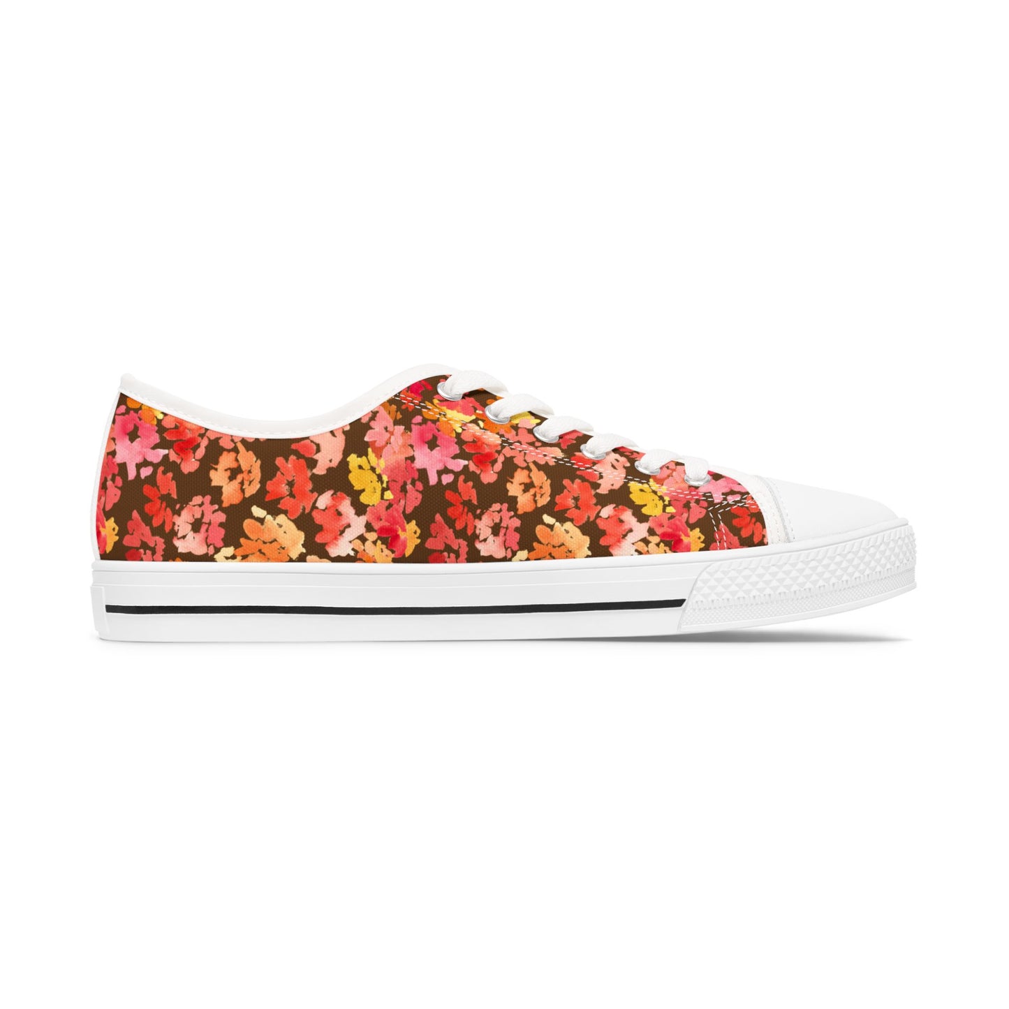 Watercolor Bold Posy Low Top Sneakers – Unique Casual Shoes for All | Style & Gift Idea - Brooke Zitting, LLC