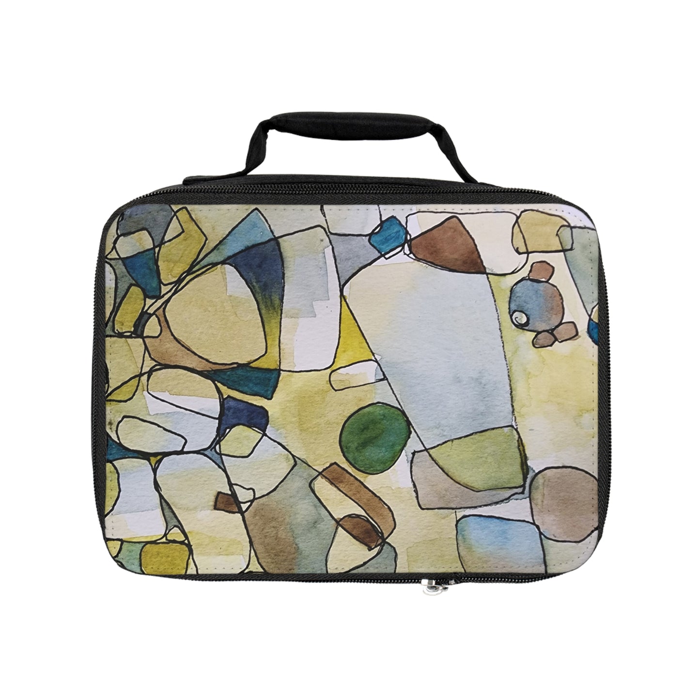 Fragmented Whisper Watercolor Design Lunch Bag – Eco-Friendly Tote for School, Work, Picnics & Beach - Brooke Zitting, LLC