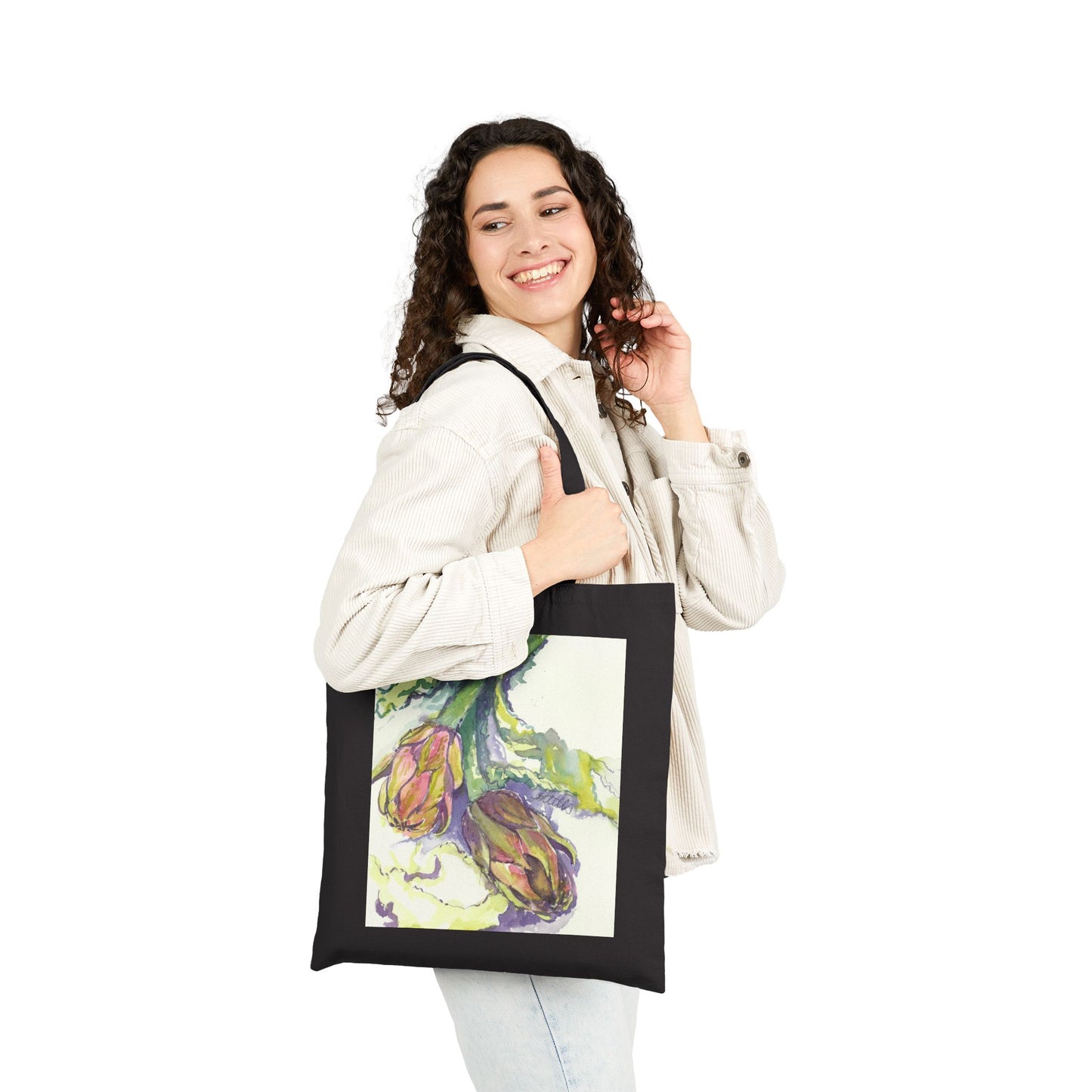 Italian Artichoke Cotton Canvas Tote – Eco-Friendly Beach & Shopping Bag for Ocean Lovers - Brooke Zitting, LLC