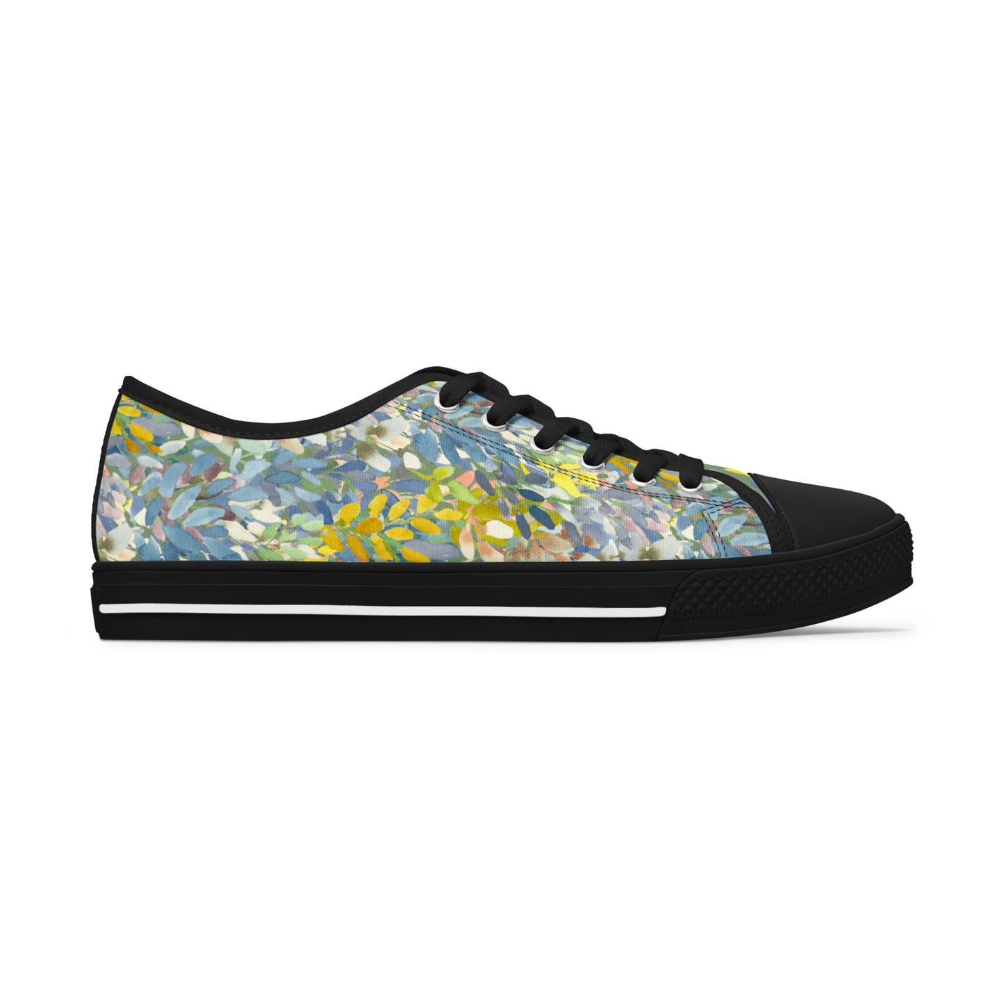 Watercolor Petal Parade with Accent Low Top Sneakers – Stylish Shoes for All | Unique Gift Idea - Brooke Zitting, LLC