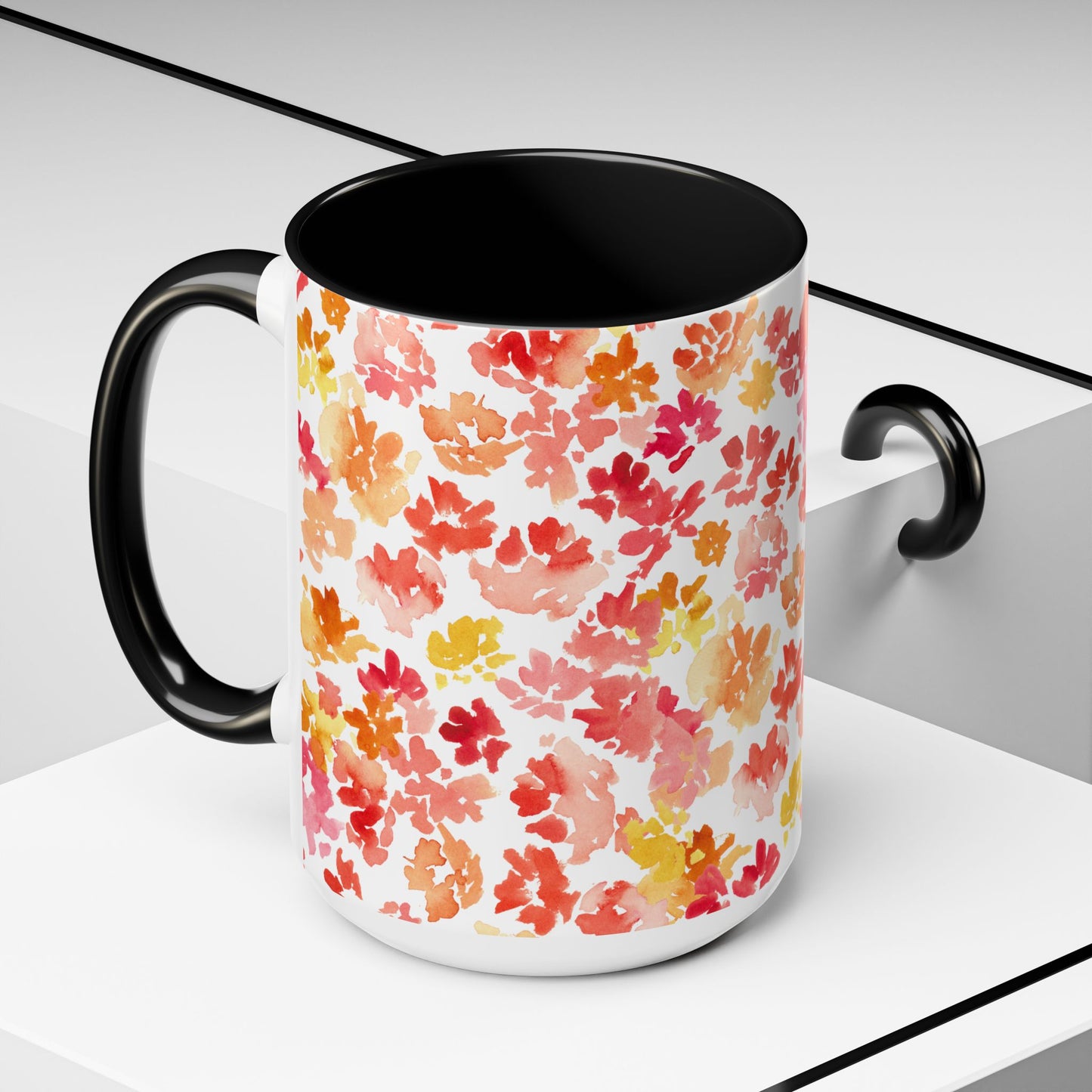 Posy Coffee Mug - Warm Floral Design (11oz, 15oz) - Brooke Zitting, LLC