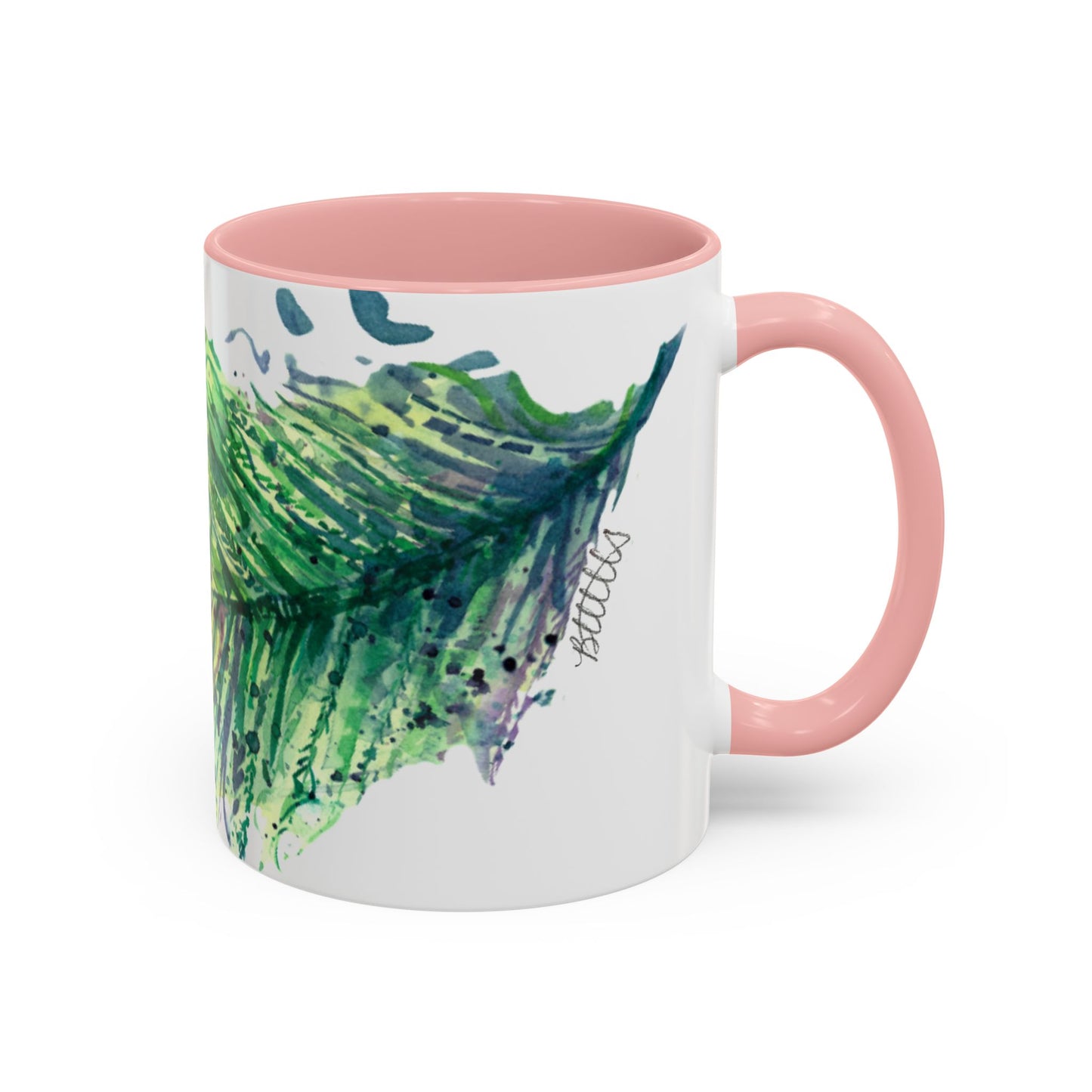 Light as a Feather Peacock Feather Accent Coffee Mug (11, 15oz) - Brooke Zitting, LLC