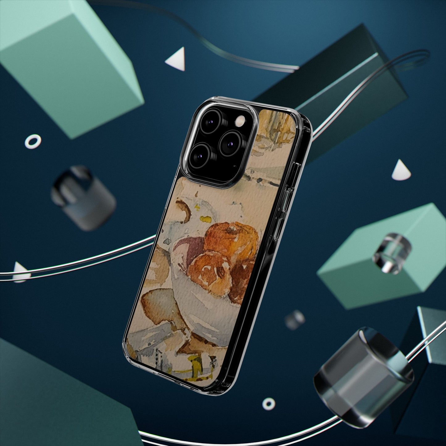 Watercolor Artist's Table Clear Phone Case - Brooke Zitting, LLC