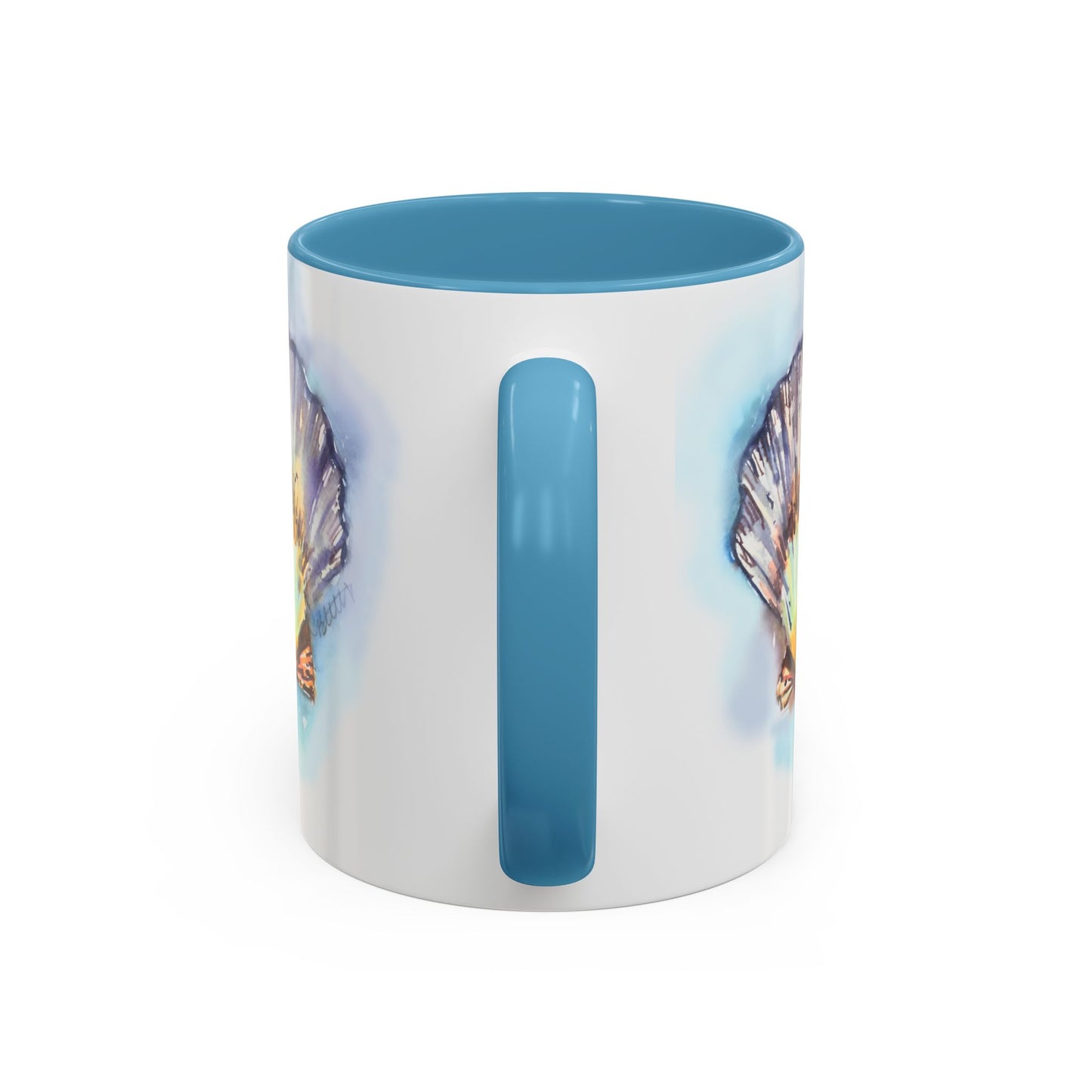 This Seashell Mug with Accent Color (11oz, 15 oz) - Brooke Zitting, LLC