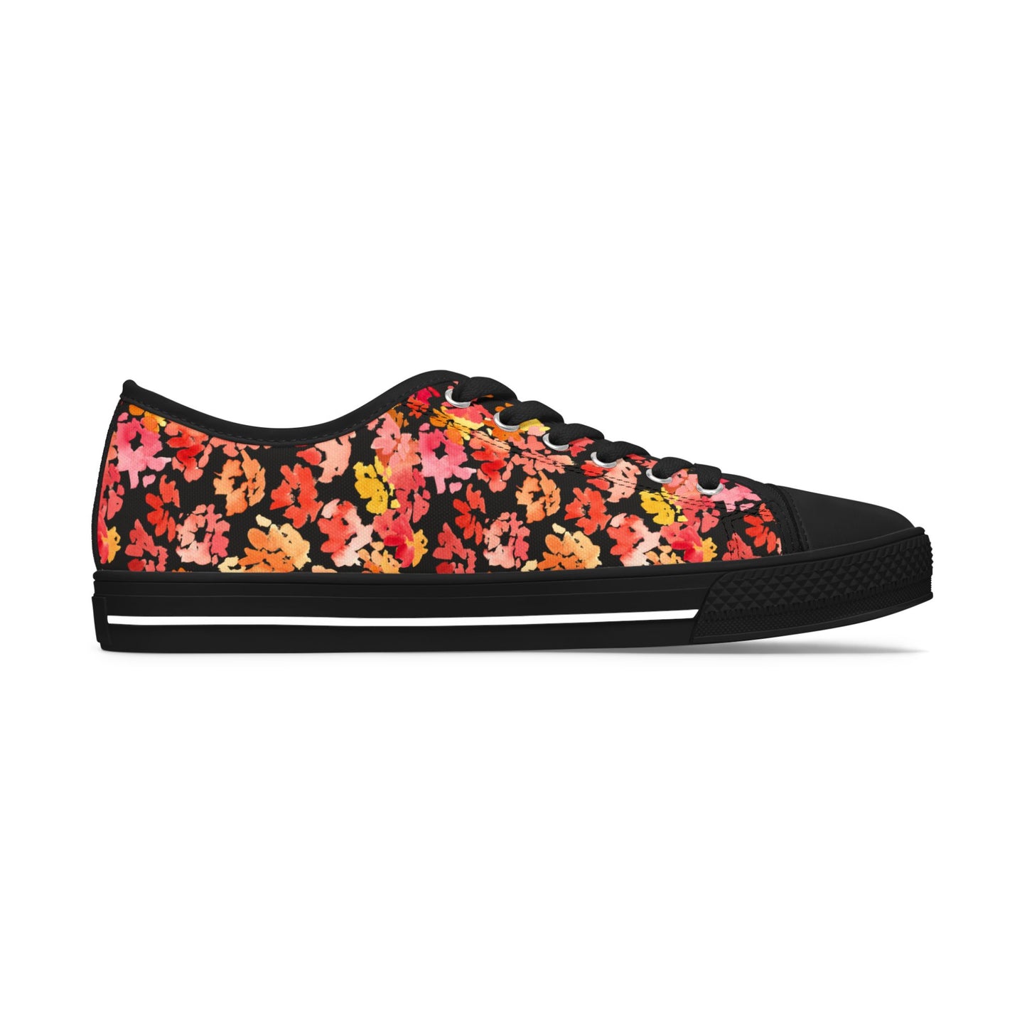 Posy Accent Matching in Black Low Tops – Stylish Shoes for All | Unique Gift Idea - Brooke Zitting, LLC