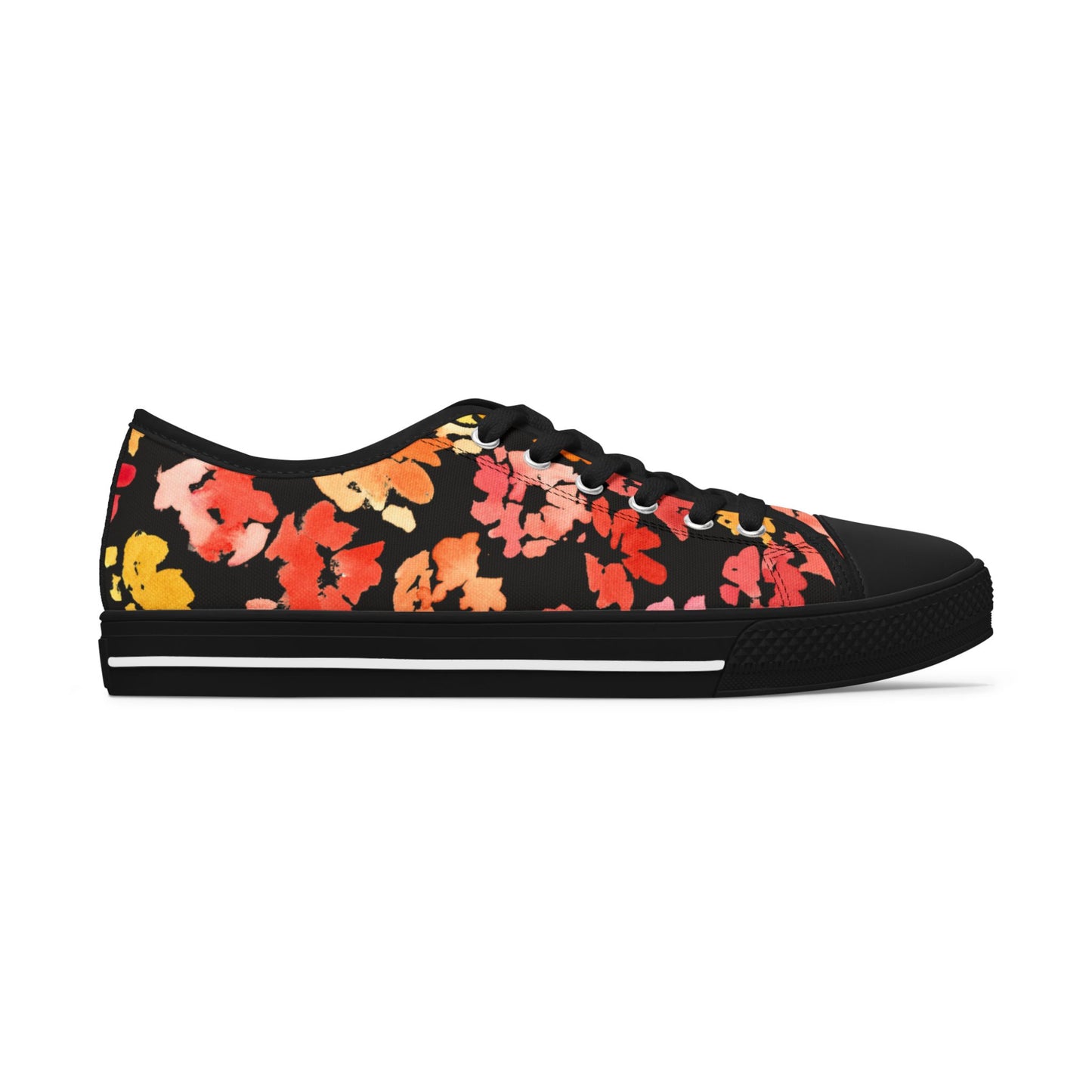 Warm Posy Watercolor Floral Low-Top Sneakers – Stylish Shoes for All | Unique Gift Idea - Brooke Zitting, LLC