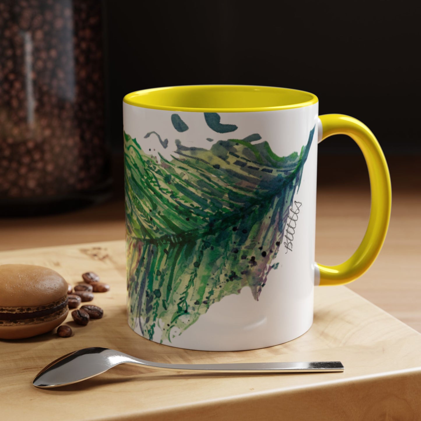 Light as a Feather Peacock Feather Accent Coffee Mug (11, 15oz) - Brooke Zitting, LLC