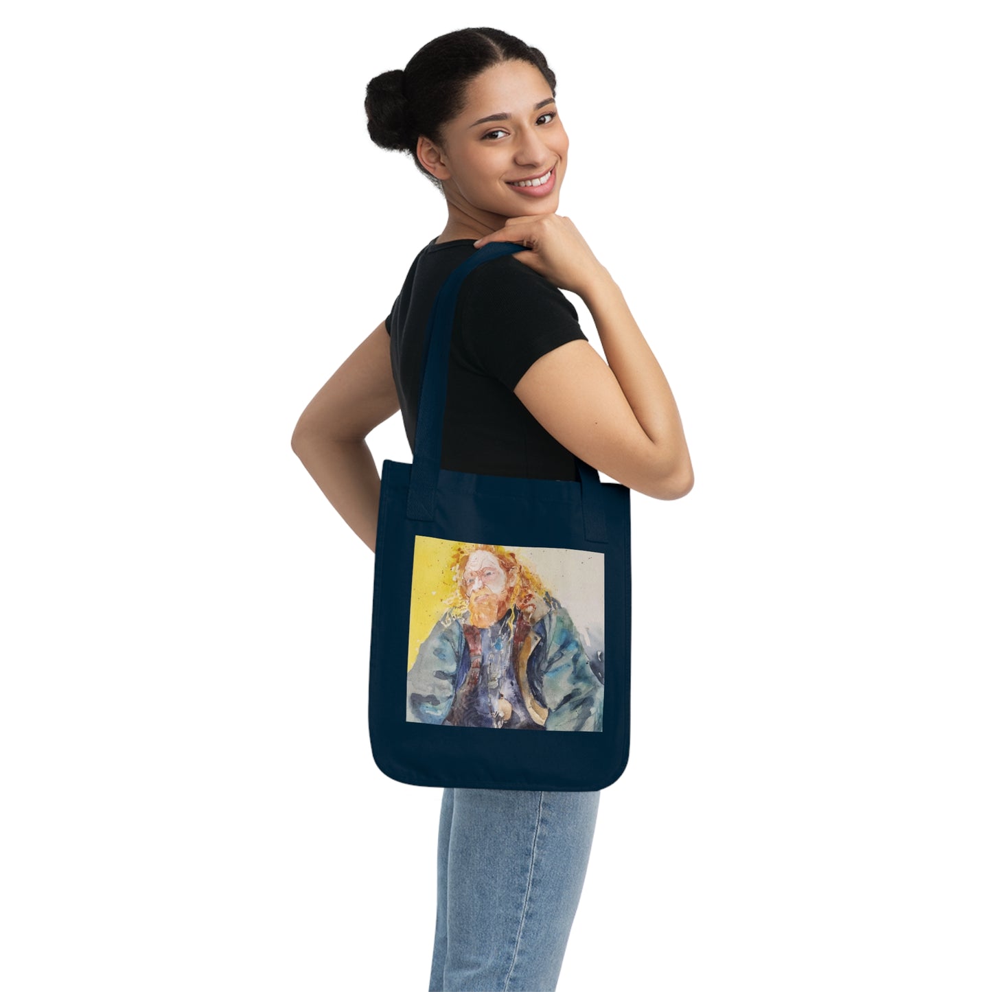 Soulshine Watercolor Design Organic Canvas Tote – Eco-Friendly, Watercolor Fine Art, Reusable Bag for Art Lovers - Brooke Zitting, LLC