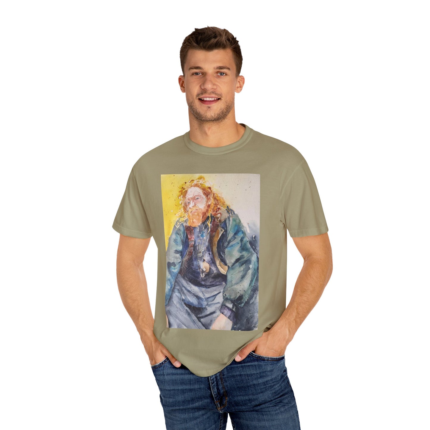 Artistic Unisex Garment-Dyed T-shirt, Vibrant Watercolor Design, Casual Wear, Artist Gift, Custom T-shirt