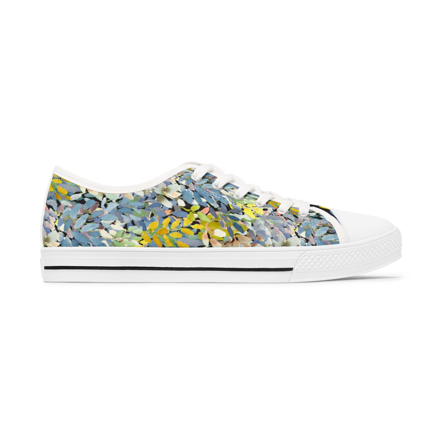 Watercolor Eye-Catching Petal Parade Accent Low Top Sneakers – Stylish Shoes for All | Unique Gift Idea - Brooke Zitting, LLC