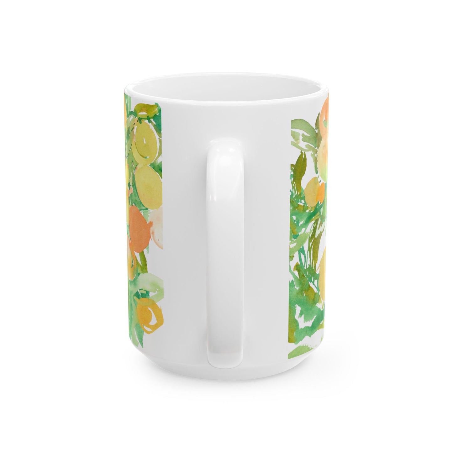 Peach Citrus Mug (11oz, 15oz) Watercolor Design - Brooke Zitting, LLC
