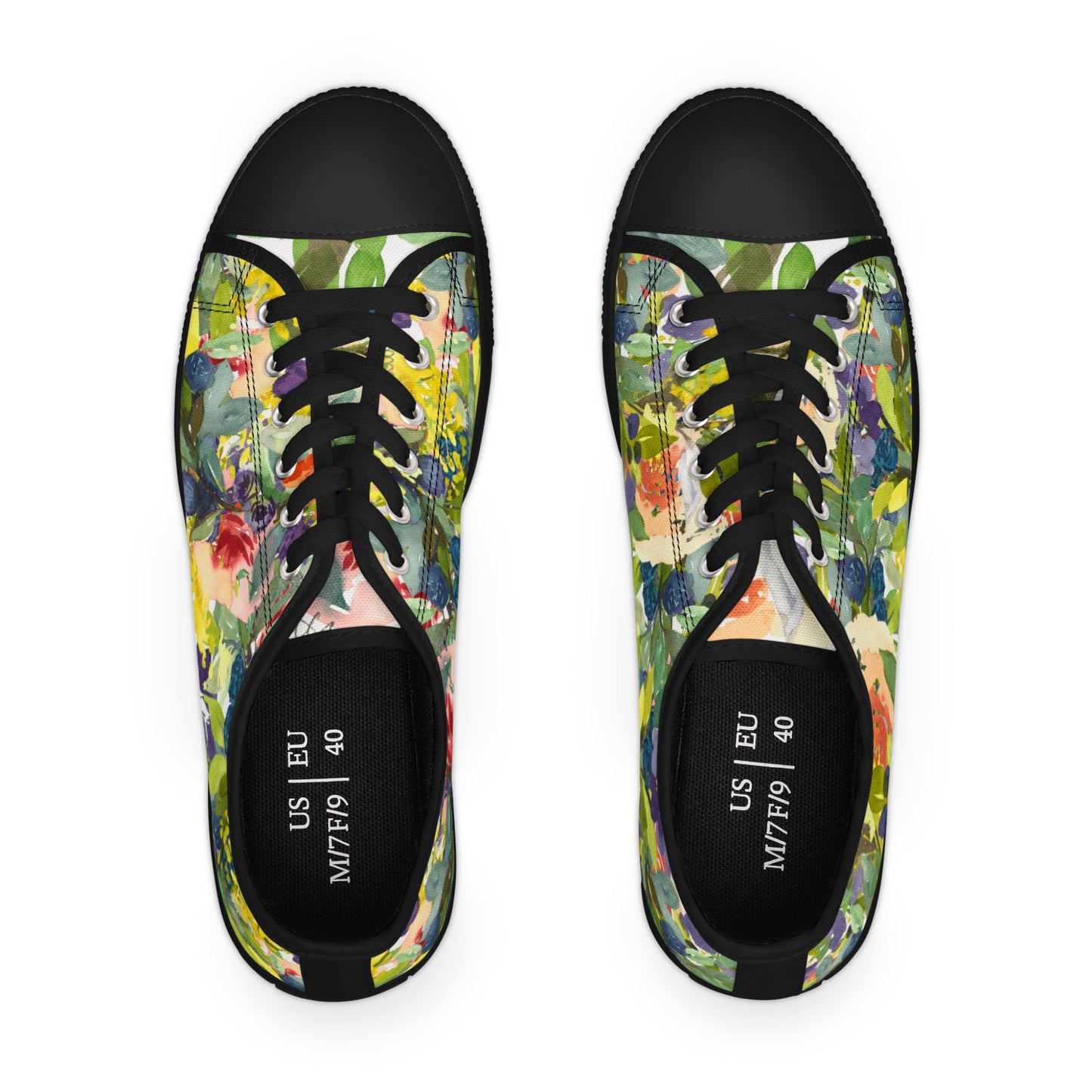 Watercolor Expressive Floral Wreath Low Top Sneakers – Stylish Shoes for All | Unique Gift Idea - Brooke Zitting, LLC