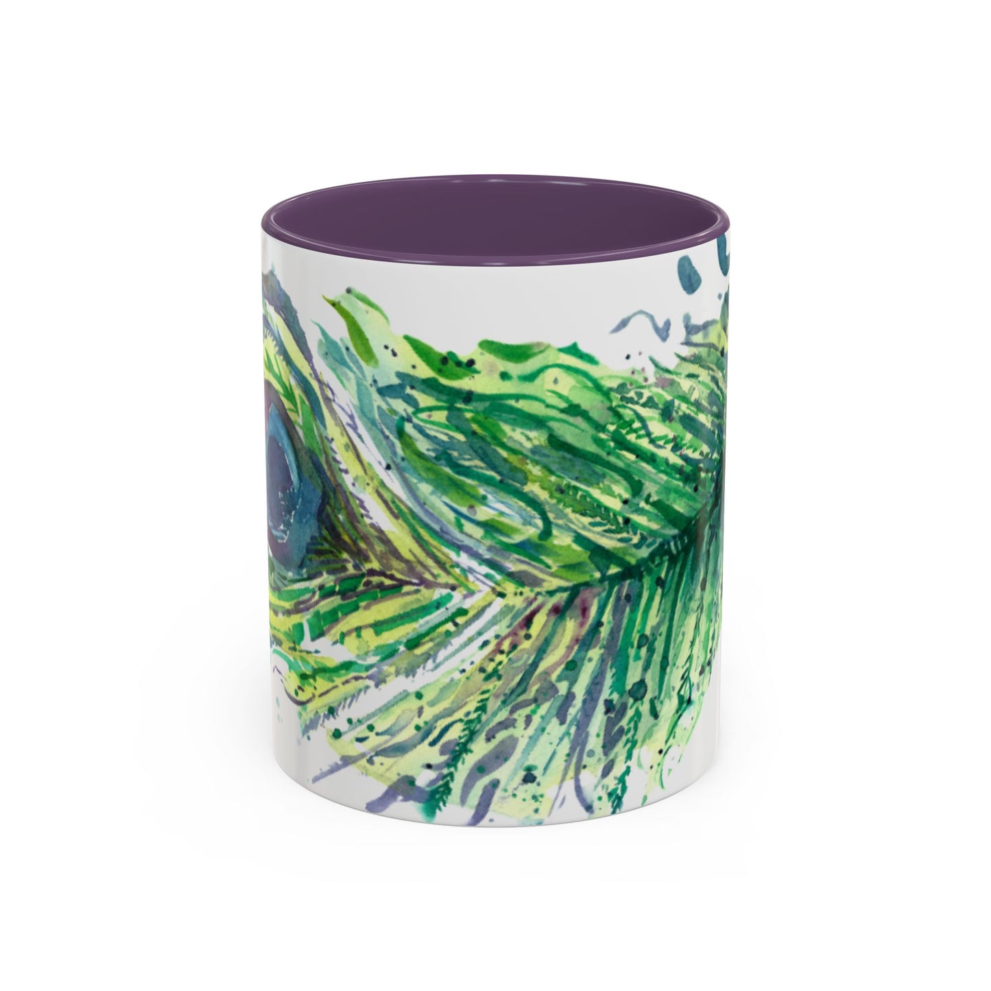 Light as a Feather Peacock Feather Accent Coffee Mug (11, 15oz) - Brooke Zitting, LLC
