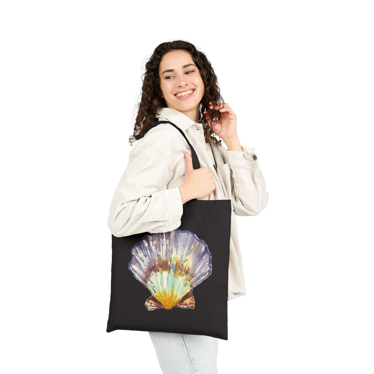 Seashell Cotton Canvas Tote – Eco-Friendly Beach & Shopping Bag for Ocean Lovers - Brooke Zitting, LLC