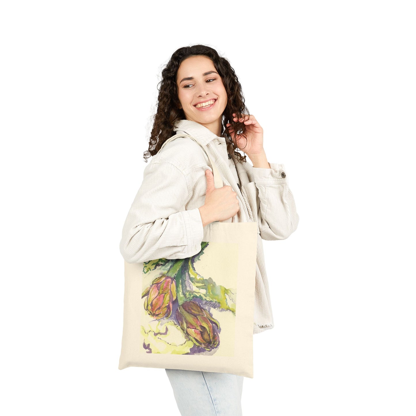 Italian Artichoke Cotton Canvas Tote – Eco-Friendly Beach & Shopping Bag for Ocean Lovers - Brooke Zitting, LLC