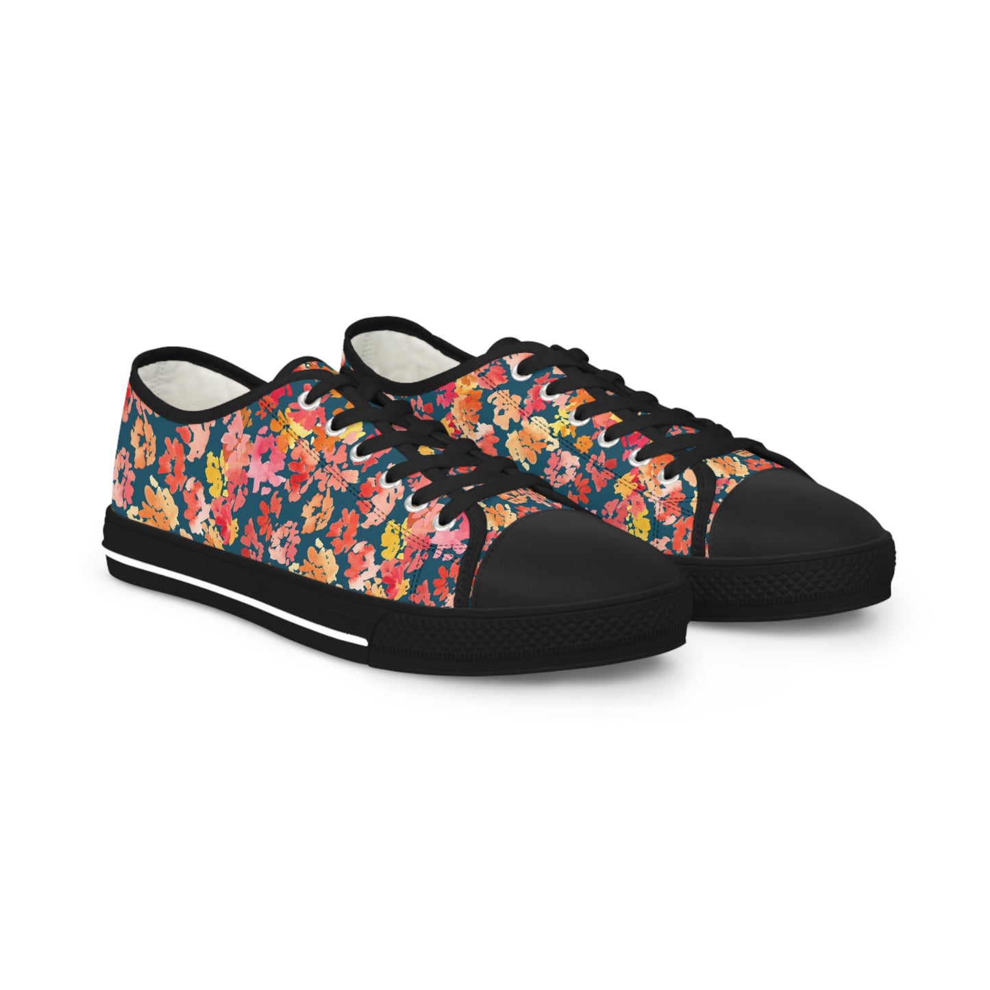 Posy Accent Matching in Indigo Low Tops – Stylish Shoes for All | Unique Gift Idea - Brooke Zitting, LLC
