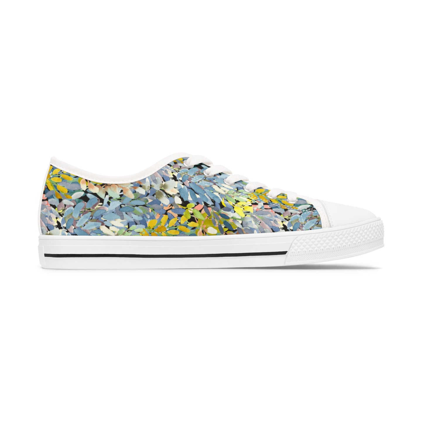 Watercolor Eye-Catching Petal Parade Accent Low Top Sneakers – Stylish Shoes for All | Unique Gift Idea - Brooke Zitting, LLC