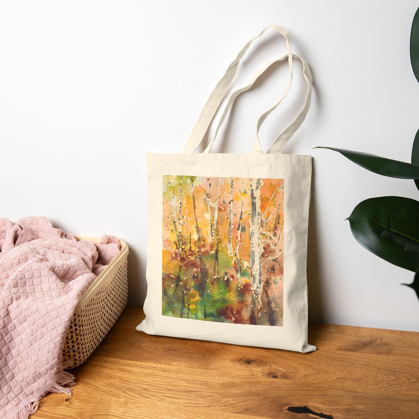 Autumn’s Gentle Haze Cotton Canvas Tote – Eco-Friendly Beach & Shopping Bag for Ocean Lovers